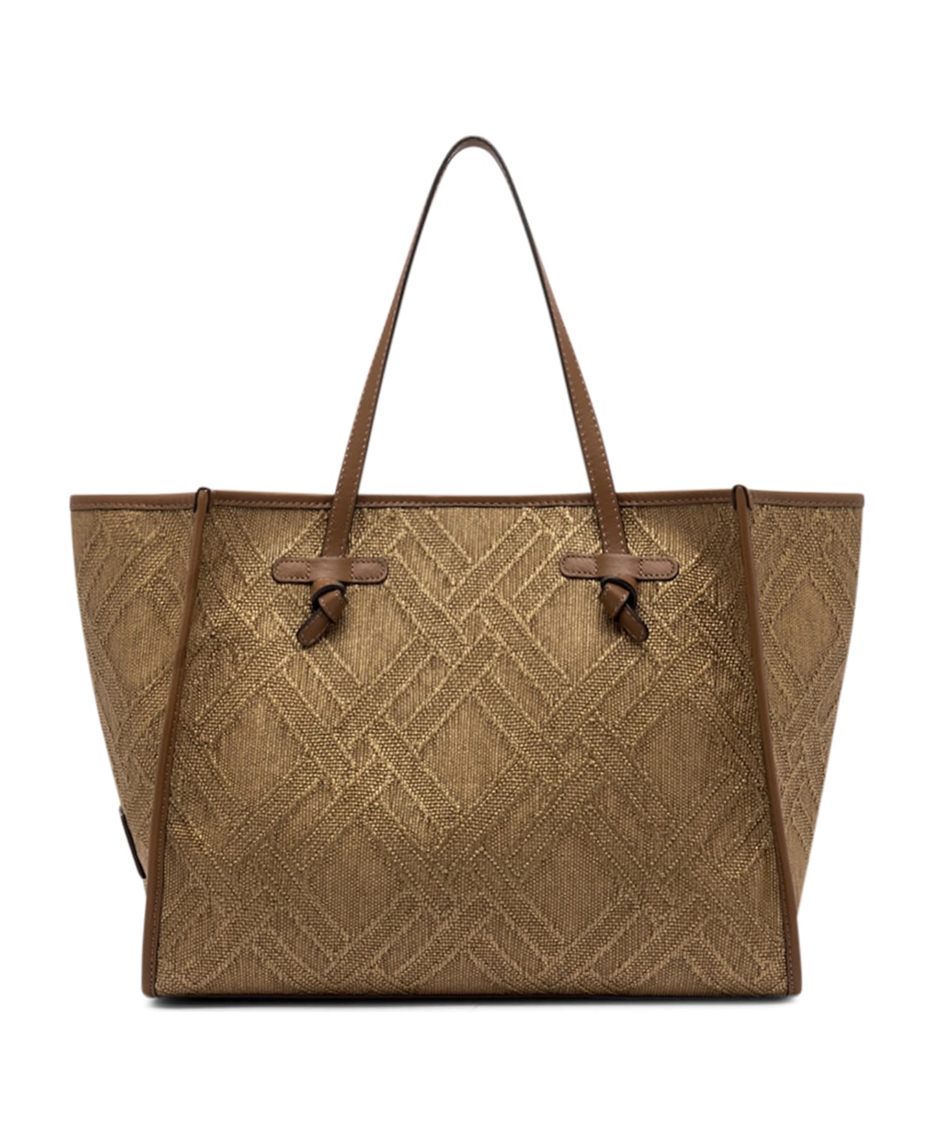 Gianni Chiarini Marcella Canvas And Leather Shopping Bag - Bronze