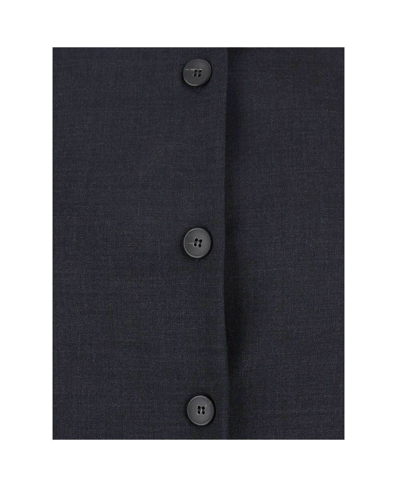 Merci Grey Off-shoulder Vest With Front Button Closure In Fabric Woman - Grey