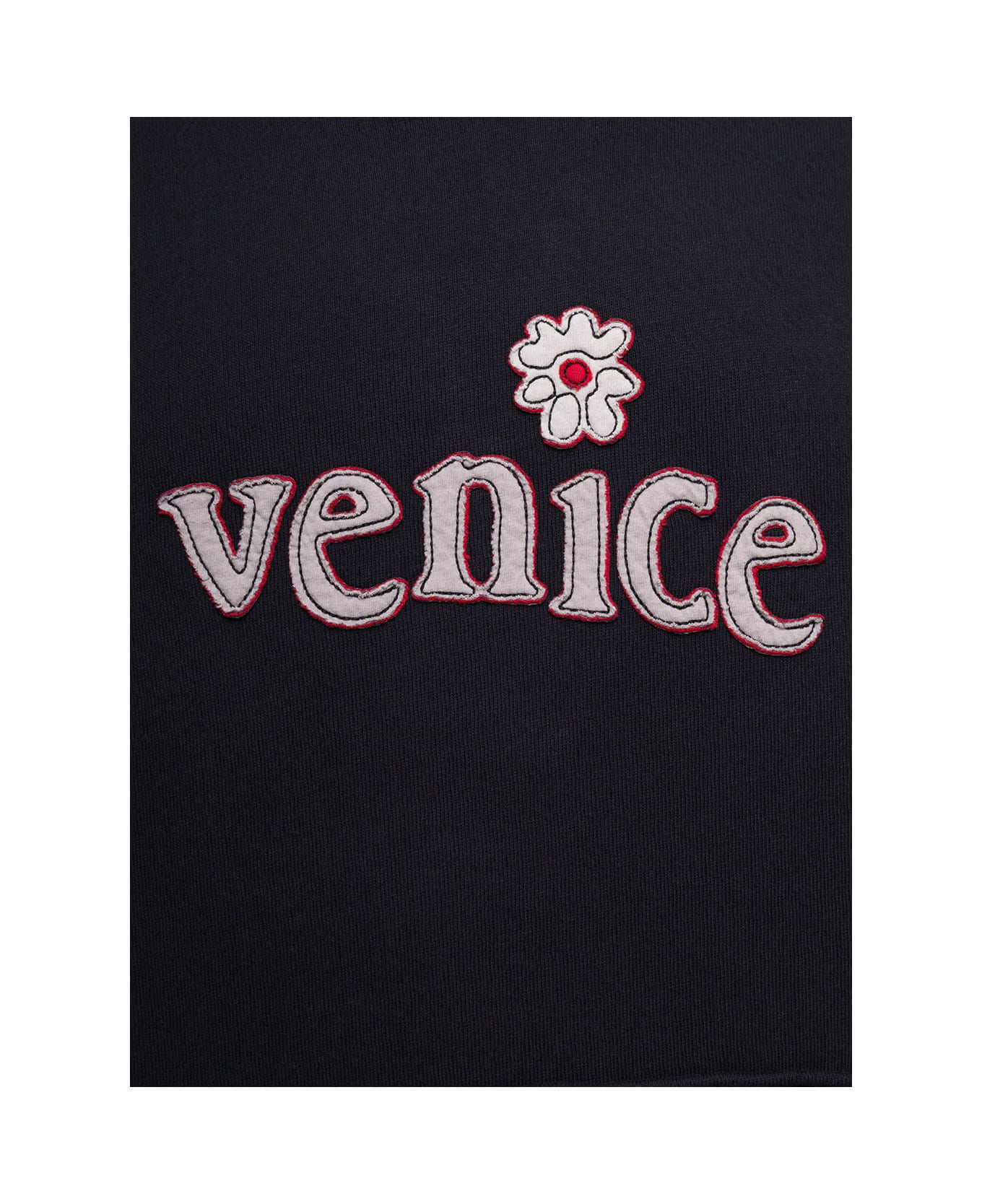 ERL Unisex Venice Patch Hoode Knit - Black フリース