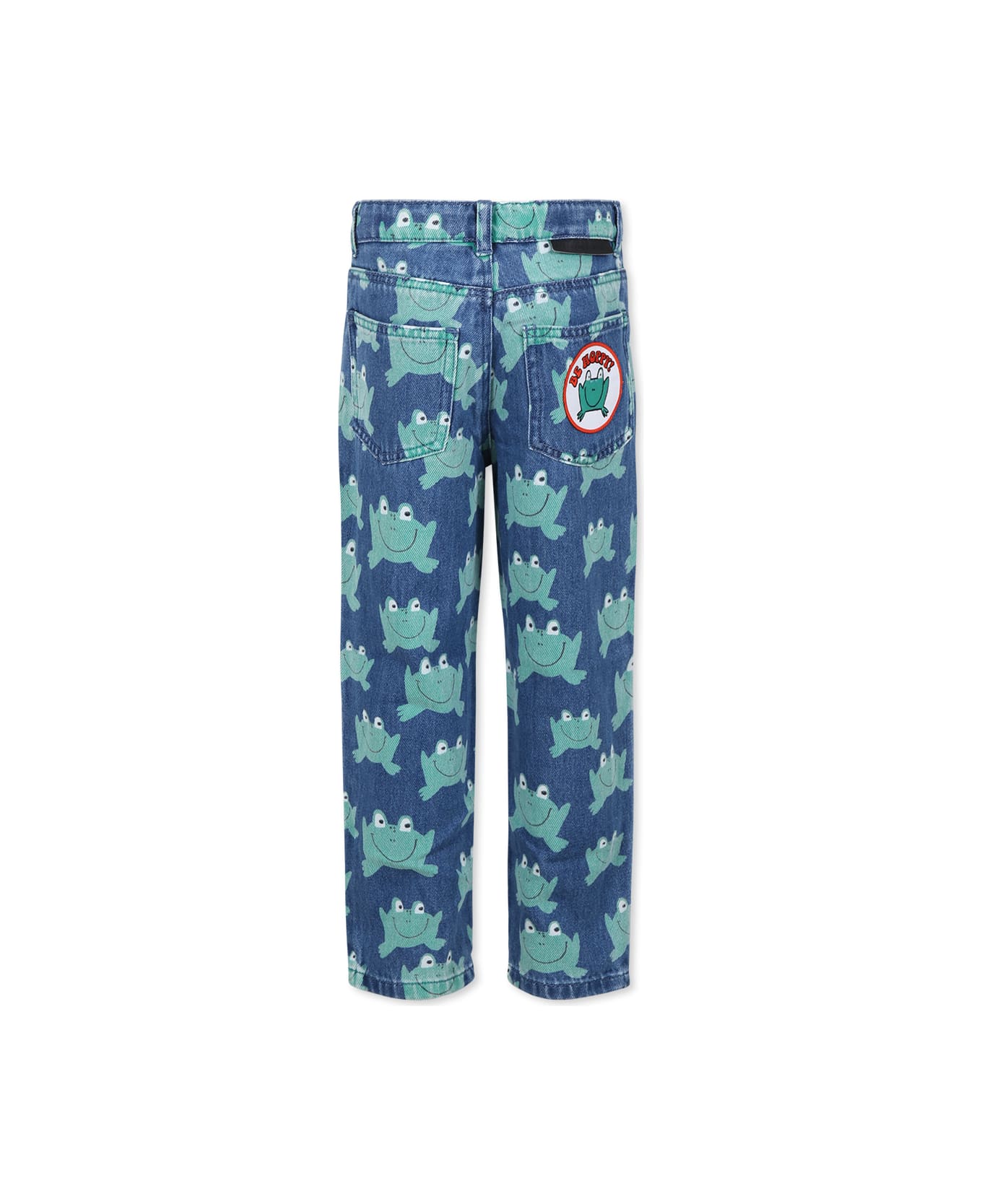 Stella McCartney Kids Blue Jeans For Boy With Frog - Denim
