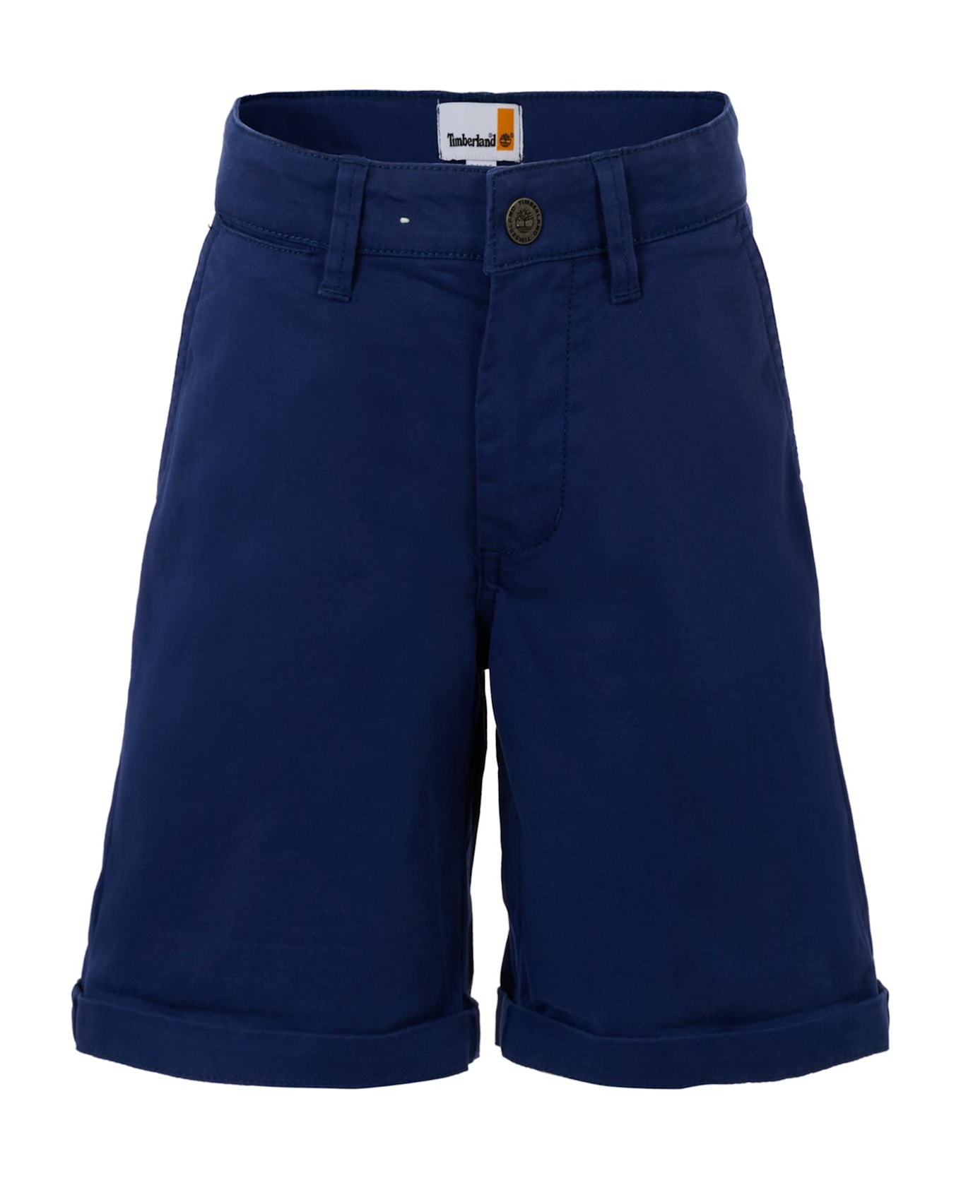Timberland Blue Shorts For Boy With Logo - Blue