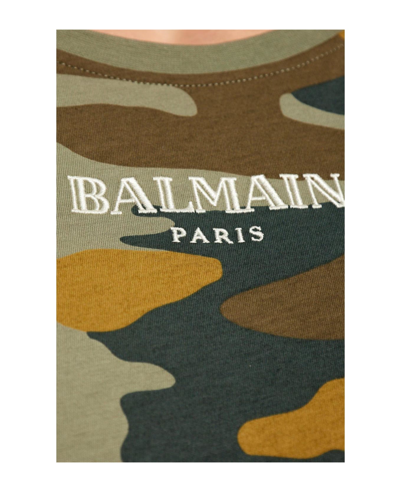 Balmain Camouflage Vintage T-shirt - Verde
