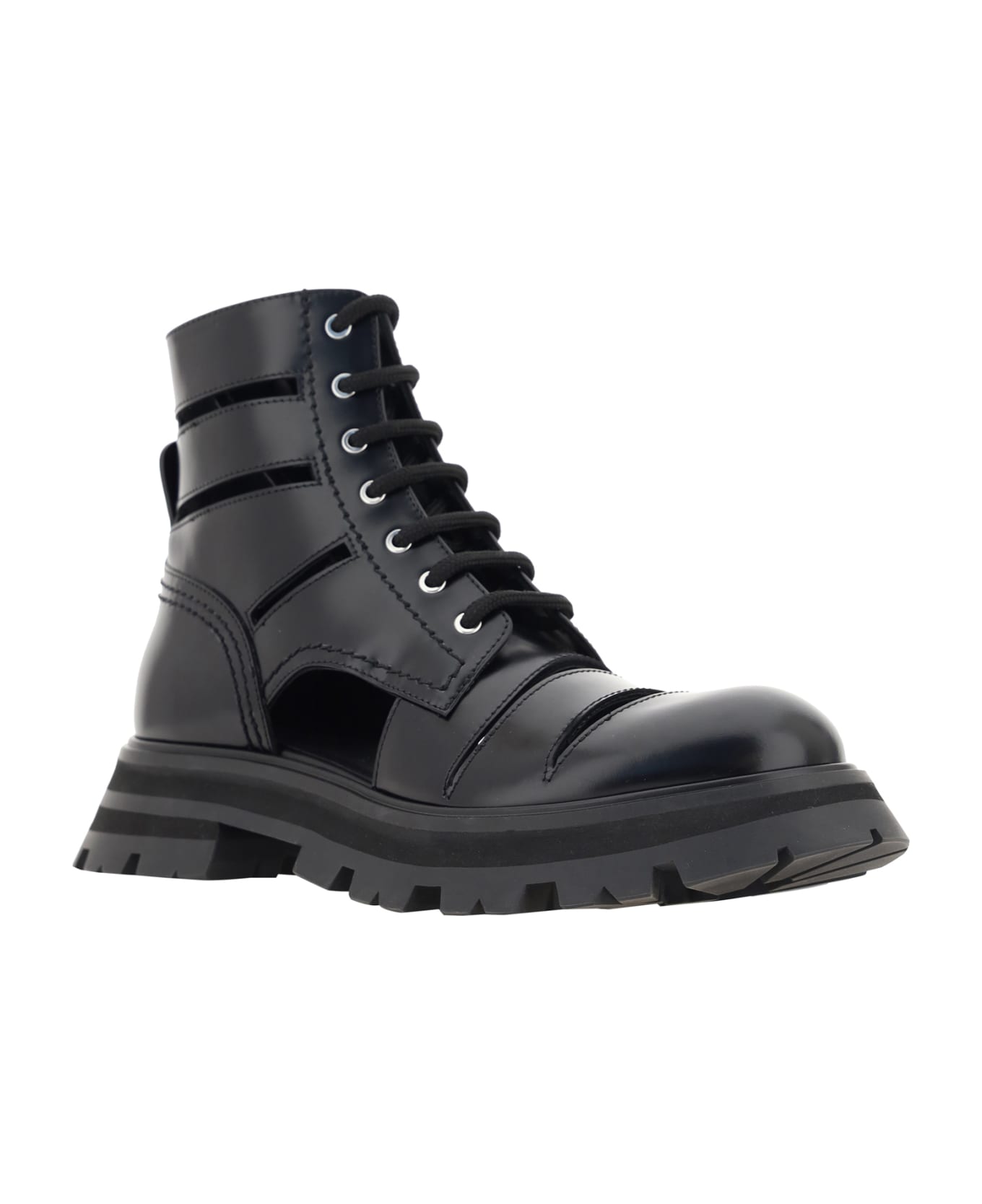 Alexander McQueen Wander Combat Boots - Black