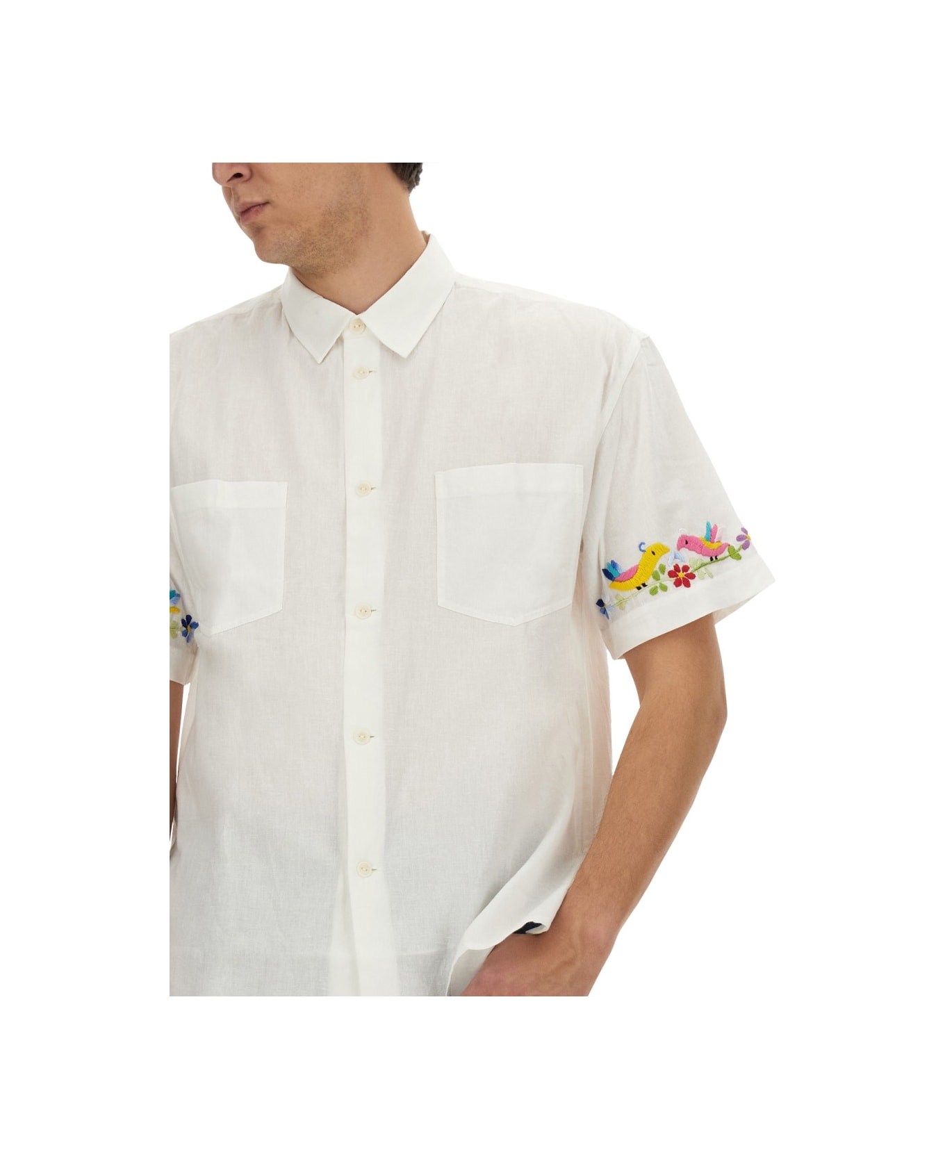 YMC Shirt With Embroidery - POWDER