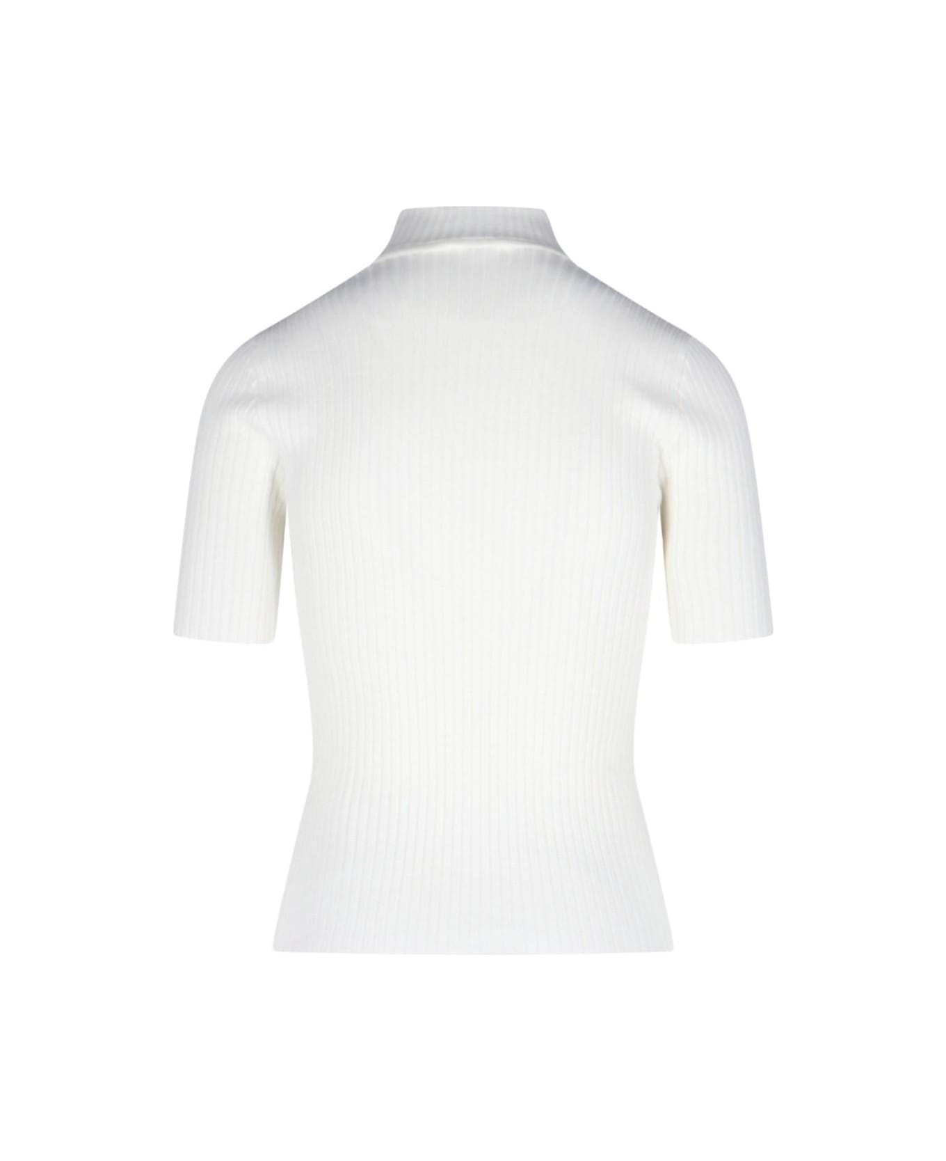 Courrèges Logo Ribbed Top - Heritage White トップス