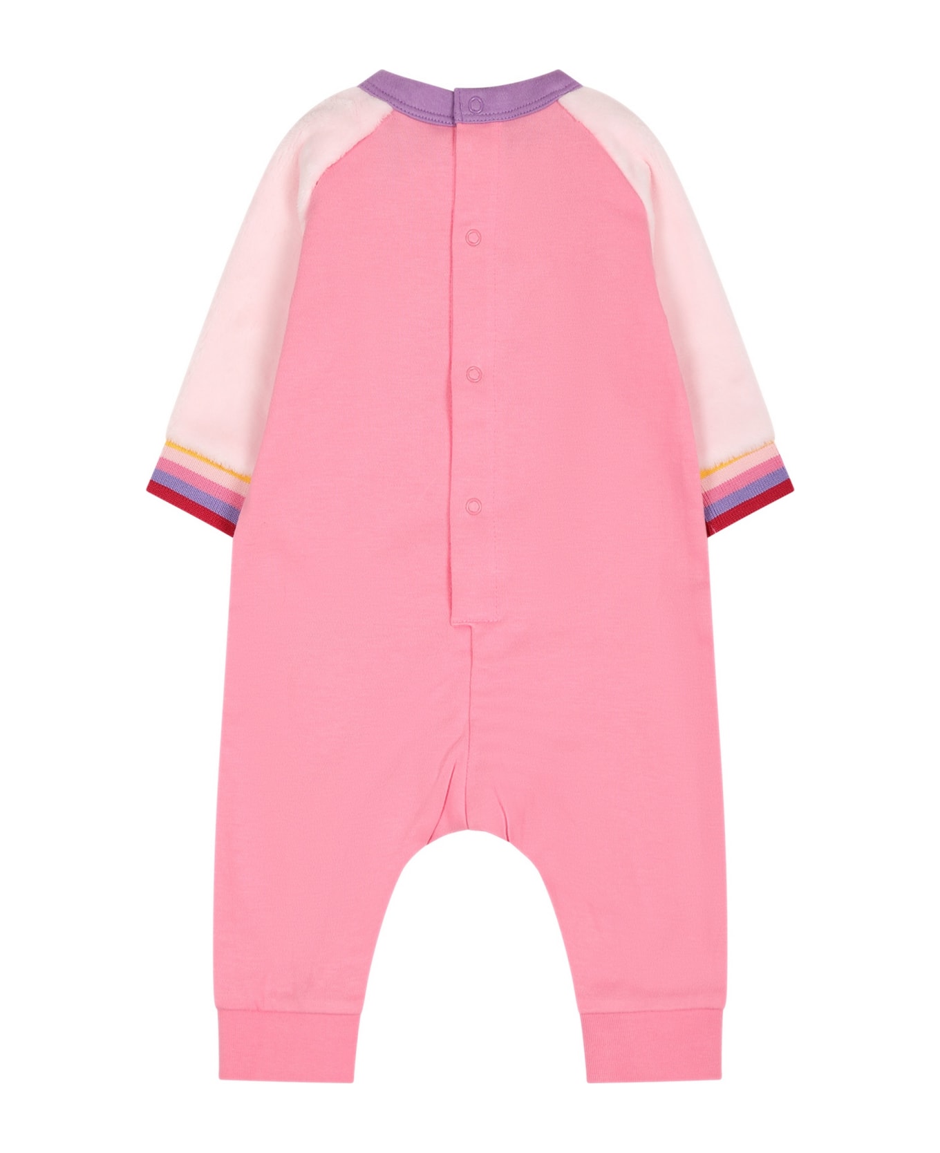 Little Marc Jacobs Pink Babygrow For Baby Girl With Logo - Rosa ボディスーツ＆セットアップ