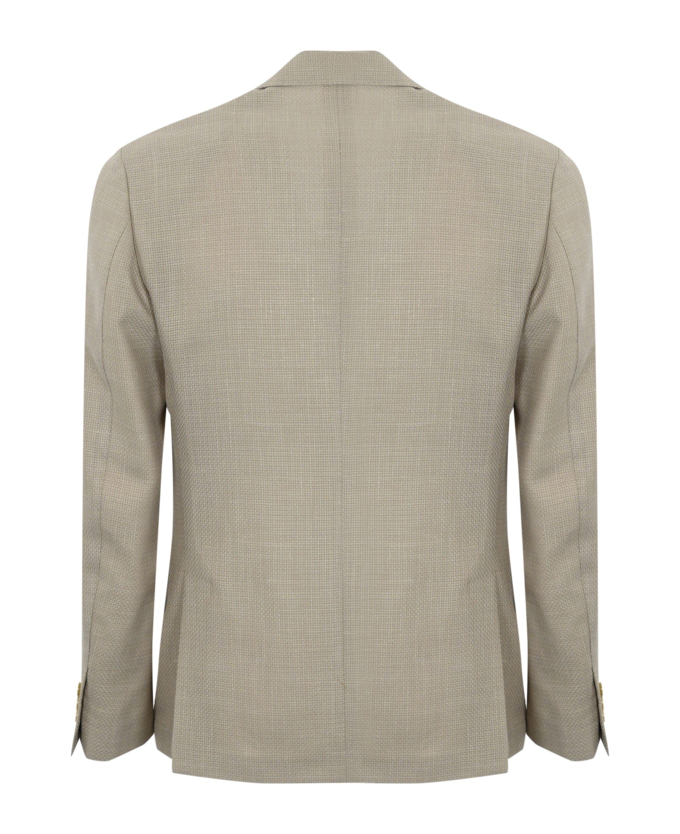 Lardini Roma Double-breasted Jacket In Wool, Linen And Silk - Beige