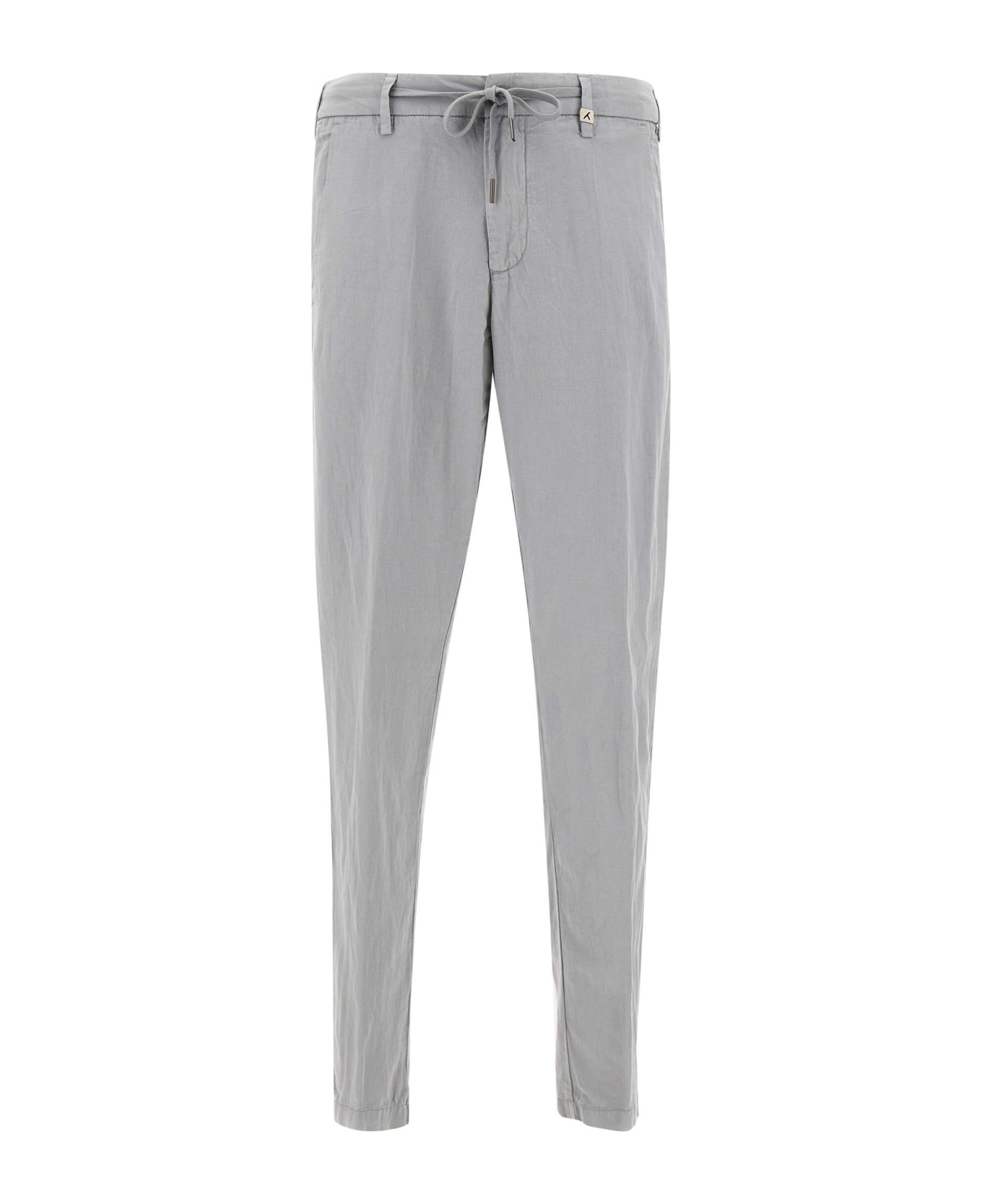 Myths "apollo" Linen And Cotton Trousers - GREY