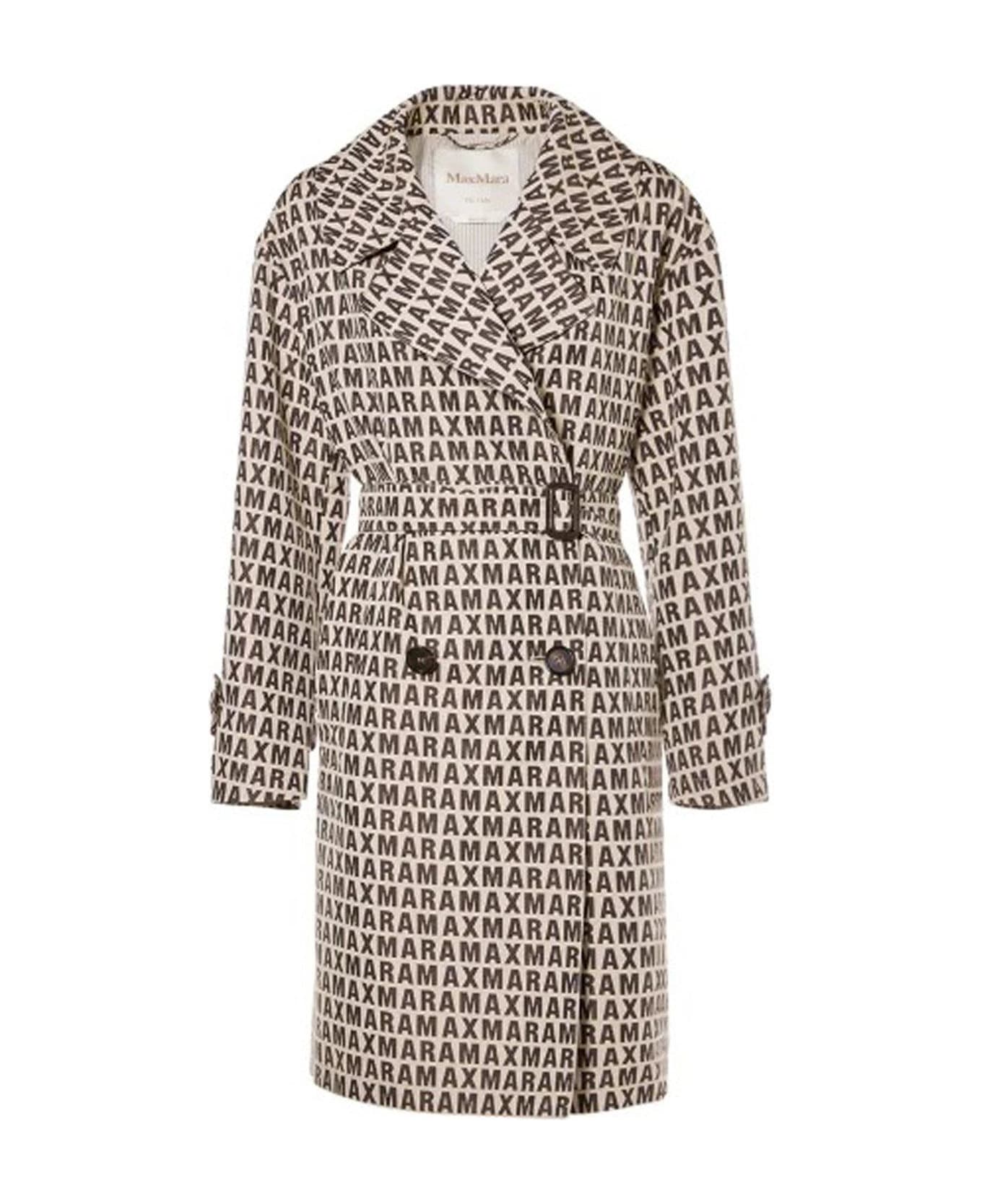 Max Mara The Cube All-over Patterned Belted Coat - ECRU