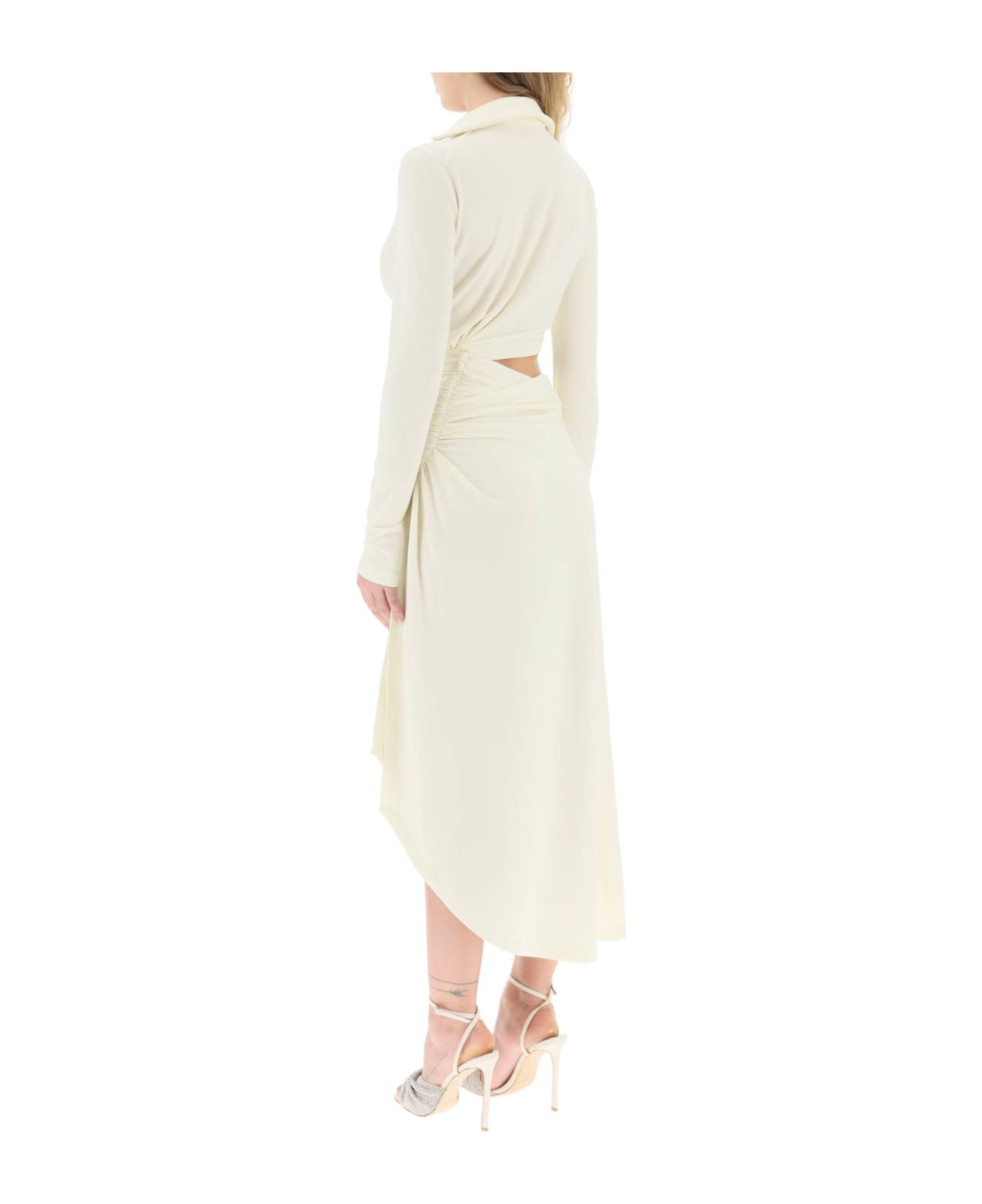 Off-White Midi Viscose Dress - White