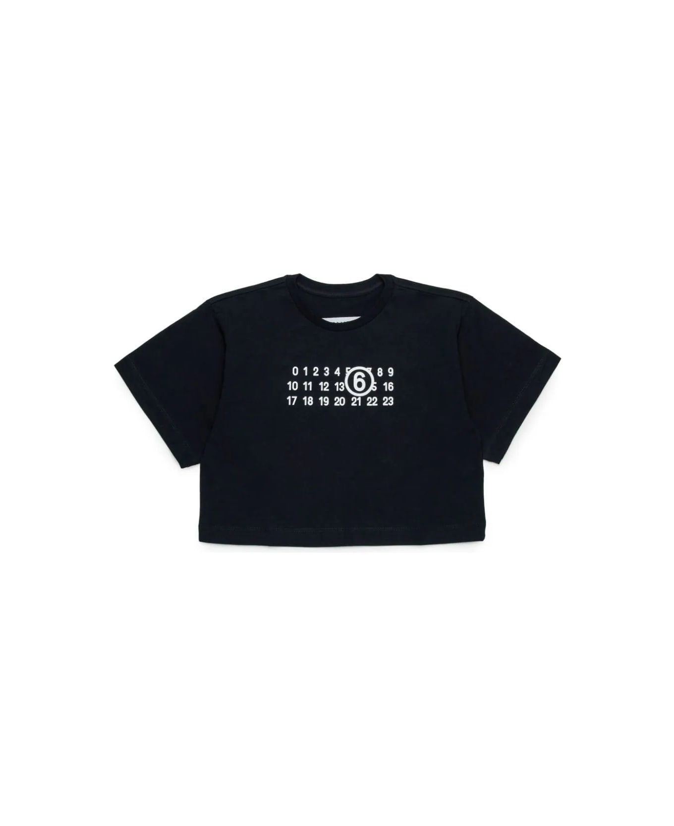 MM6 Maison Margiela T-shirt With Logo - Black