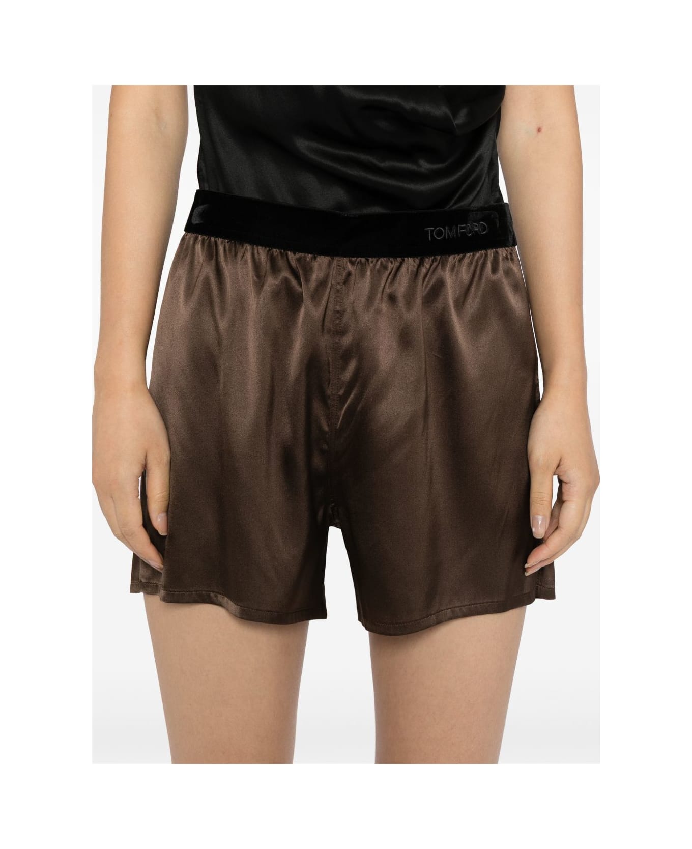 Tom Ford Silk Pajama Shorts - Brown