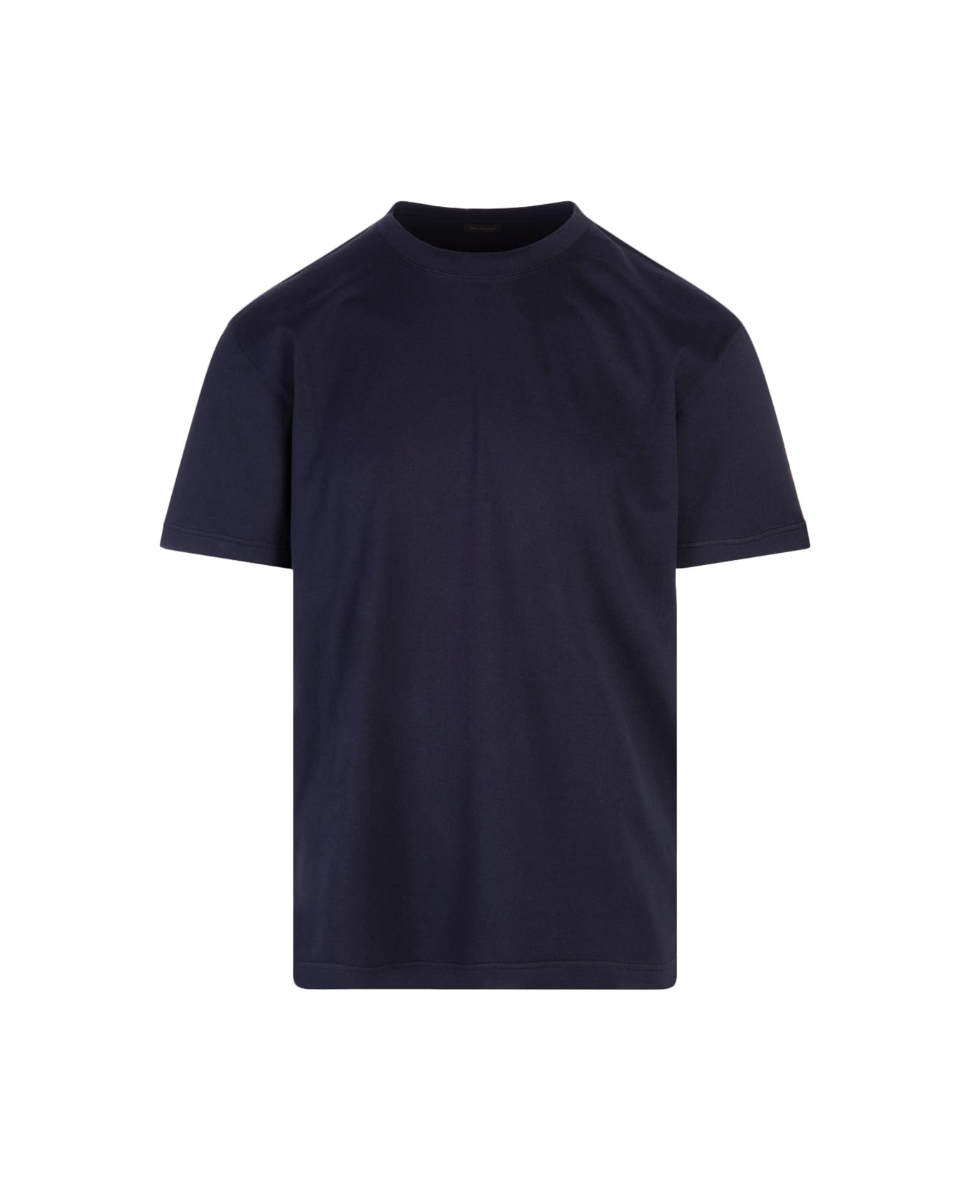 Kiton Dark Blue Classic T-shirt With Back Logo - Blue