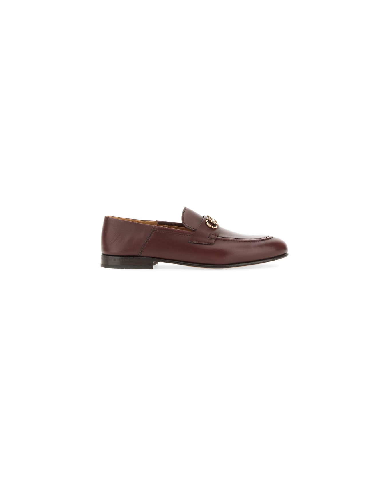 Ferragamo Moccasin With Gancini Ornament - BROWN