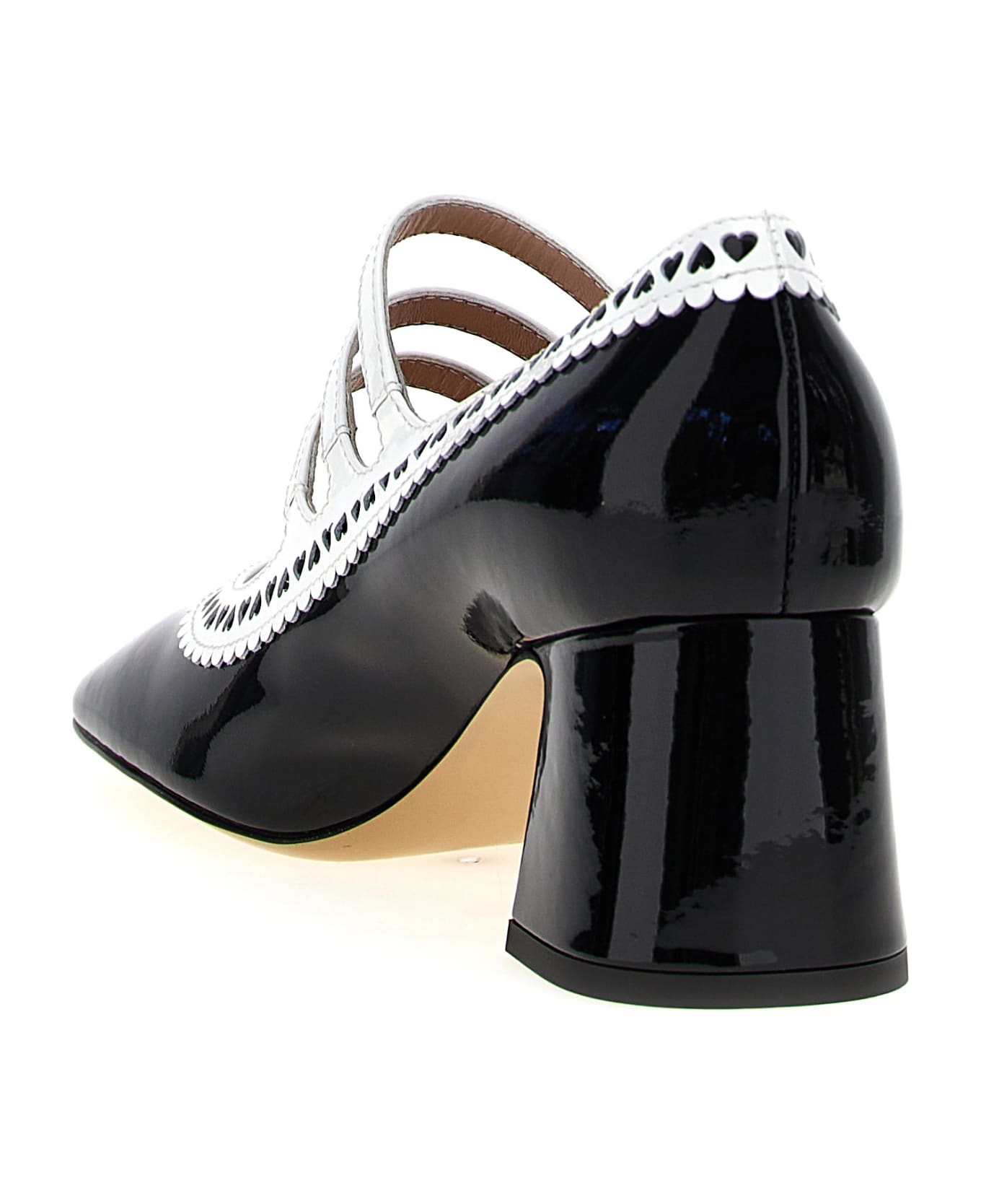 Moschino Patent Leather Pumps - White/Black