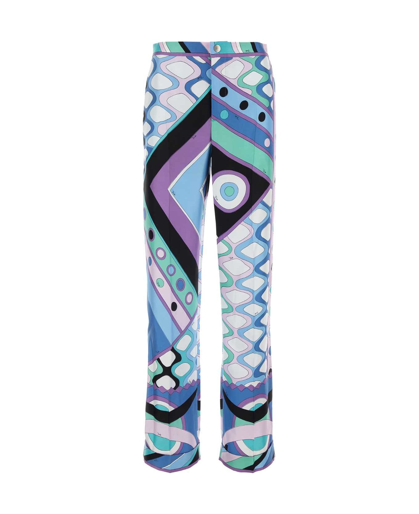 Pucci Printed Silk Wide-leg Pant - CELESTEBIANCO