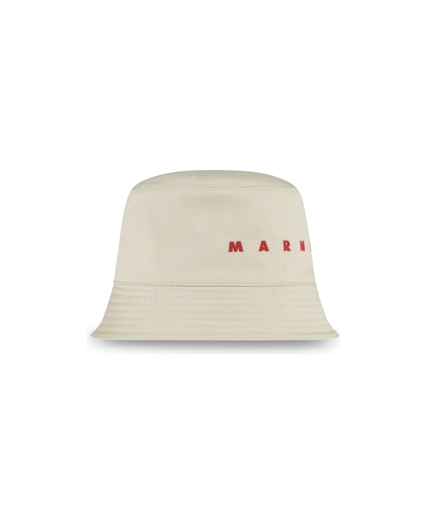 Marni Logo Embroidered Twill Bucket Hat