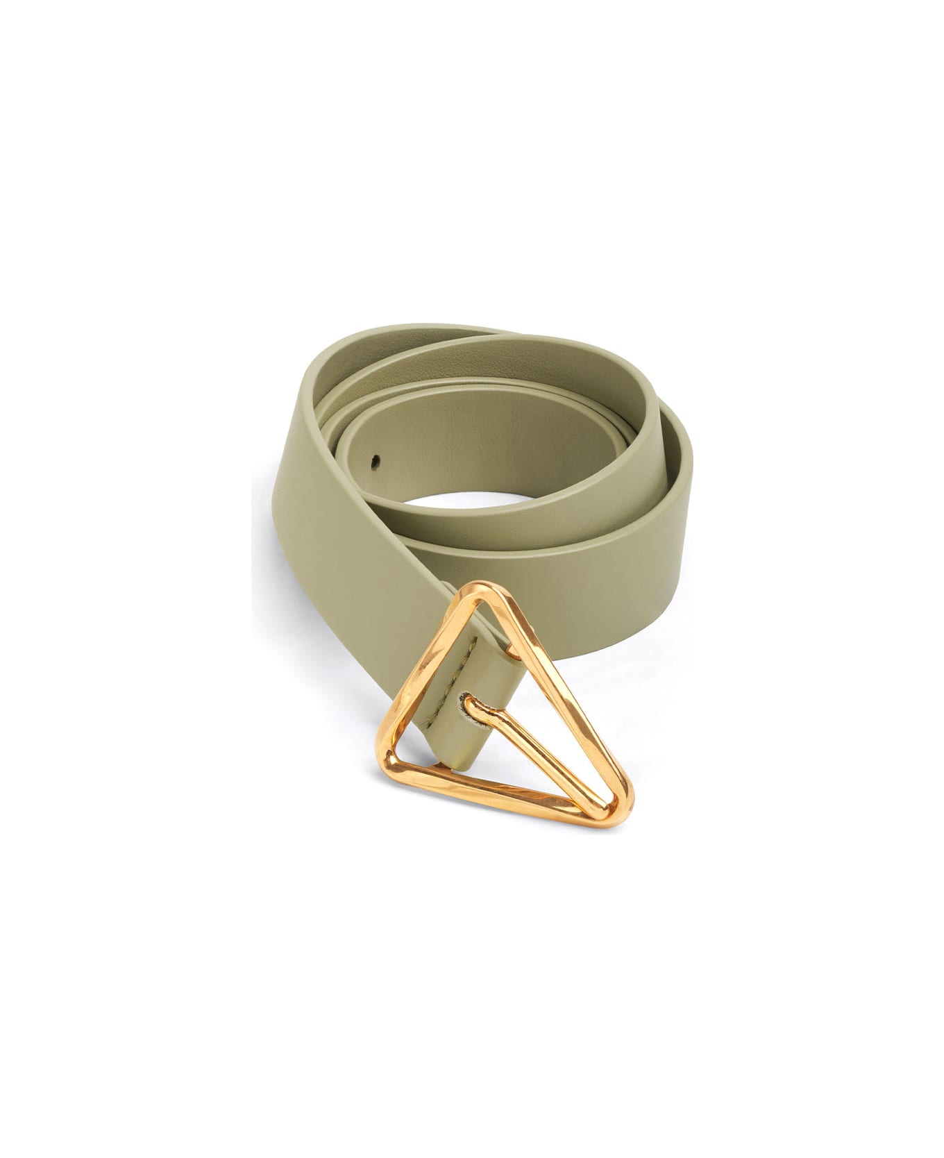 Bottega Veneta Triangle Belt In Leather - TRAVERTINE GOLD