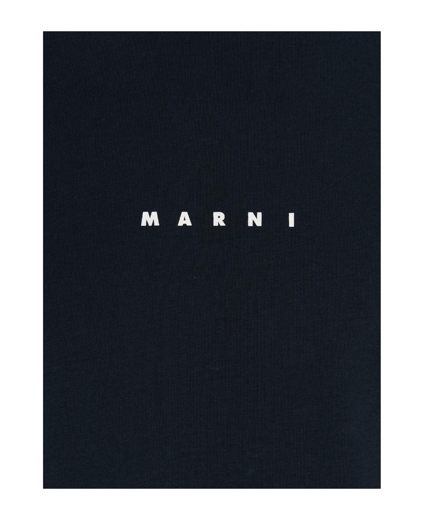 Marni Logo Printed T-shirt - Blue