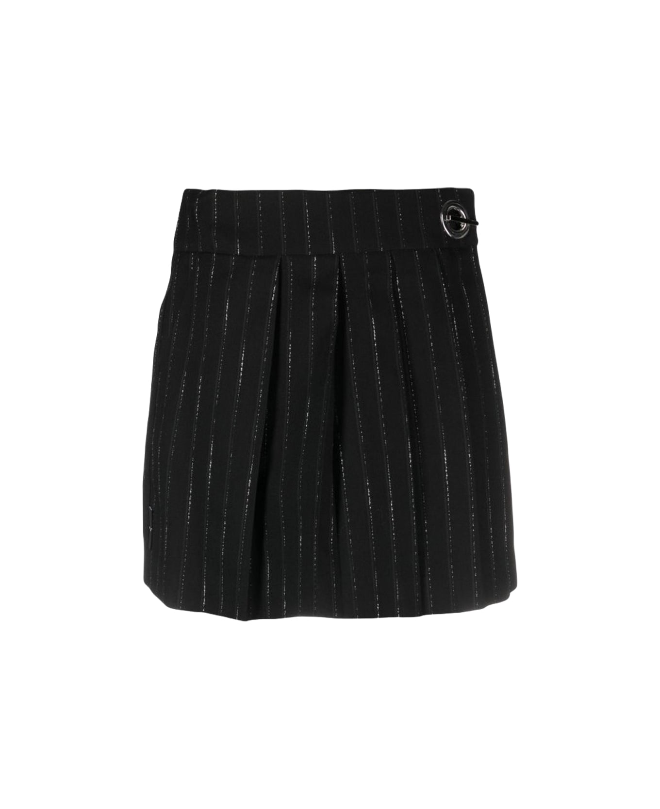 John Richmond Short Skirt With Pleats - Nero