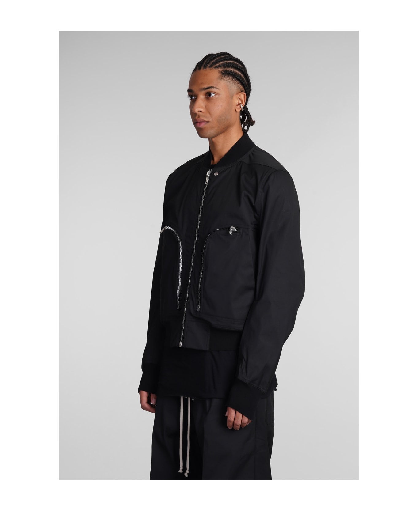 Rick Owens Bauhaus Flight Bomber In Black Cotton - Black