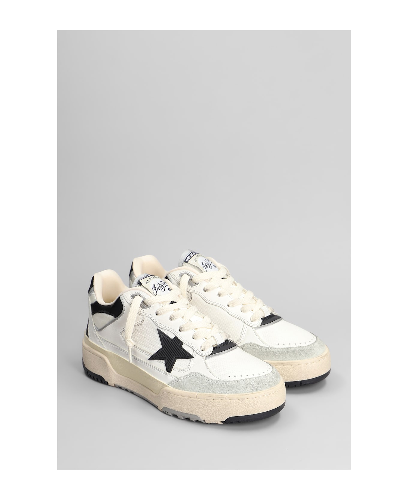 Golden Goose Forty 2 Sneakers In White Leather And Fabric