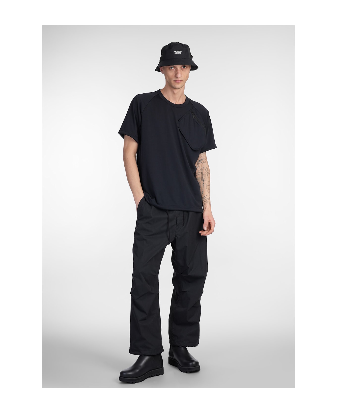 Comme Des Garçons Homme Plus T-shirt In Black Polyester - black