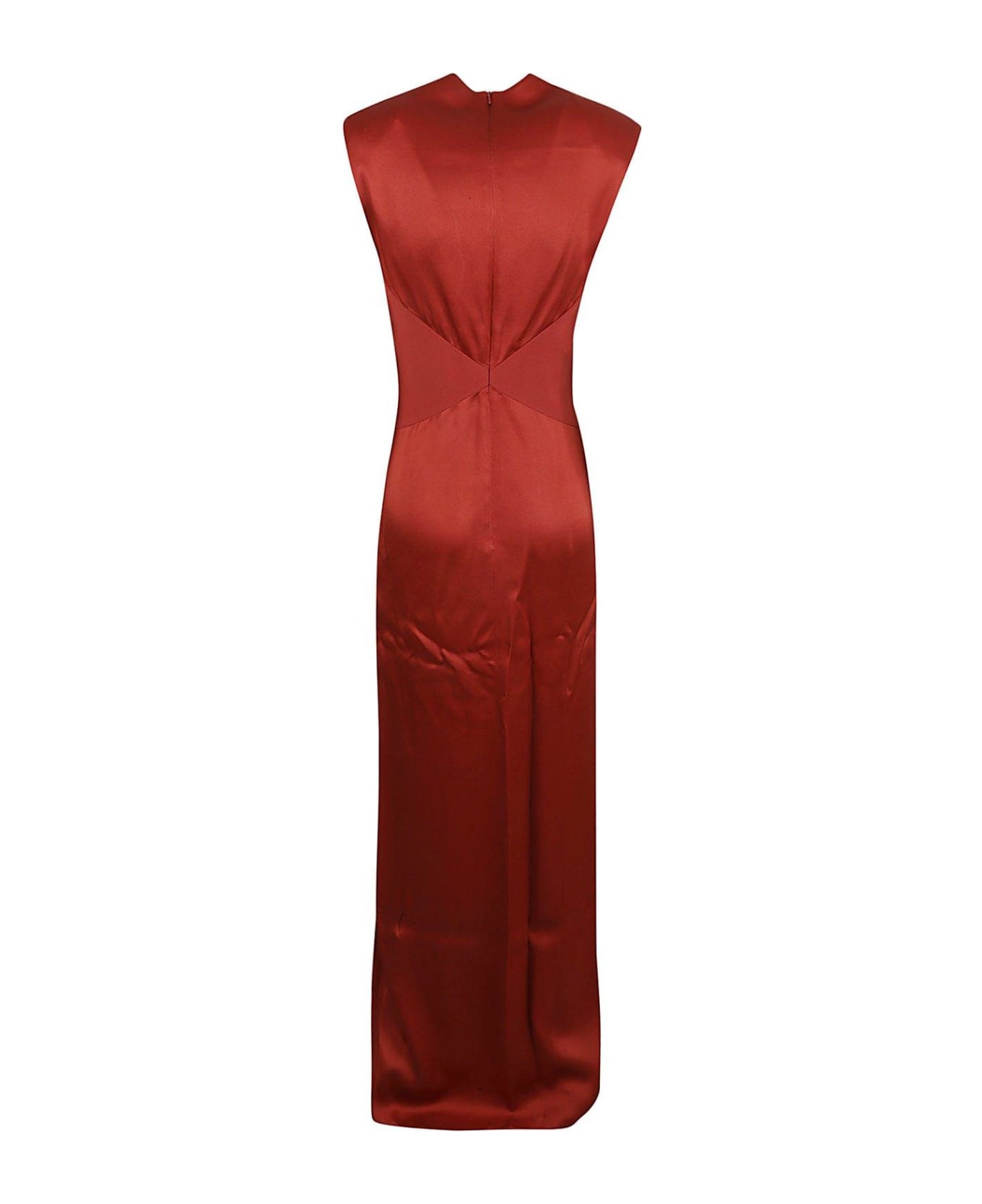 Max Mara Pilard V-neck Sleeveless Dress - Red