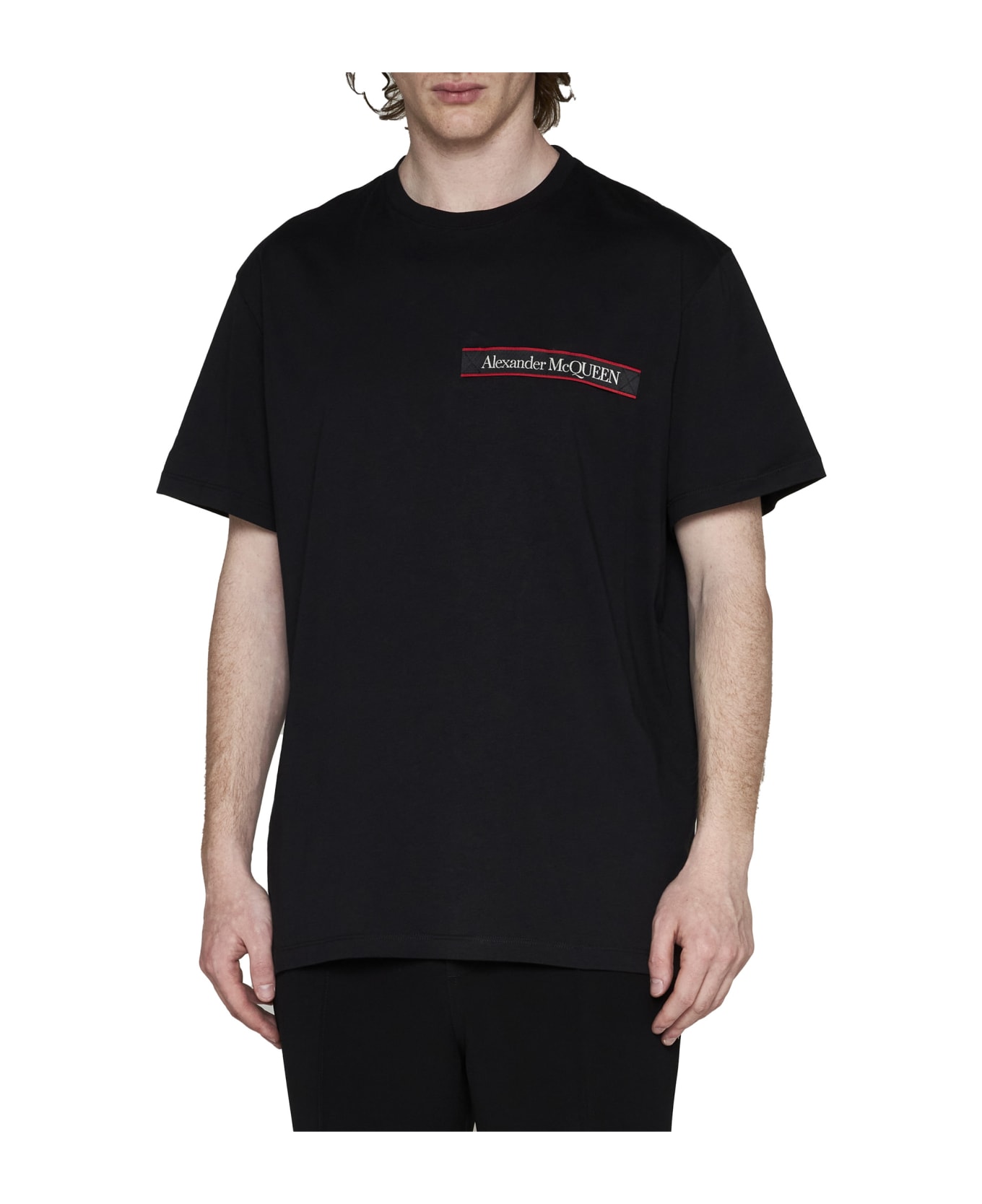 Alexander McQueen Logo Tape T-shirt - Black mix シャツ