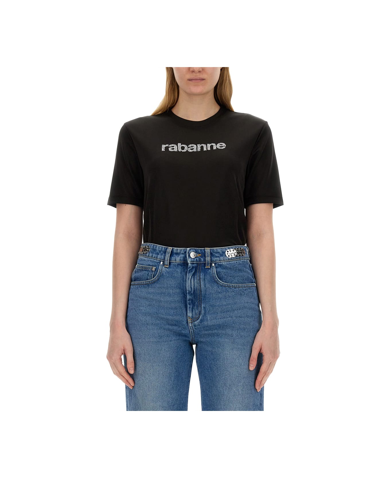 Paco Rabanne T-shirt With Logo - BLACK Tシャツ