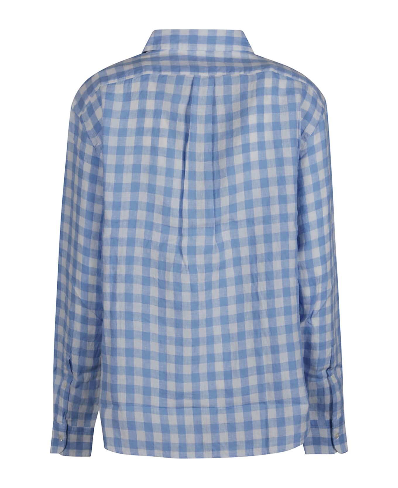 Polo Ralph Lauren Long Sleeve Button Front Shirt - Austin Blue/white