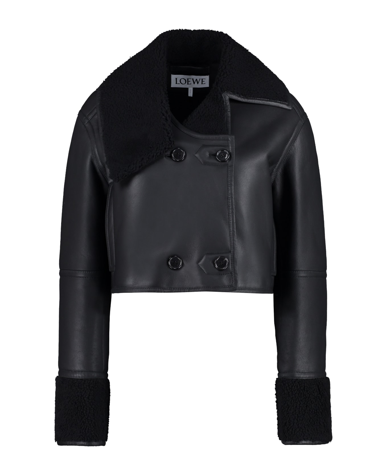 Loewe Deconstructed Leather Jacket - black