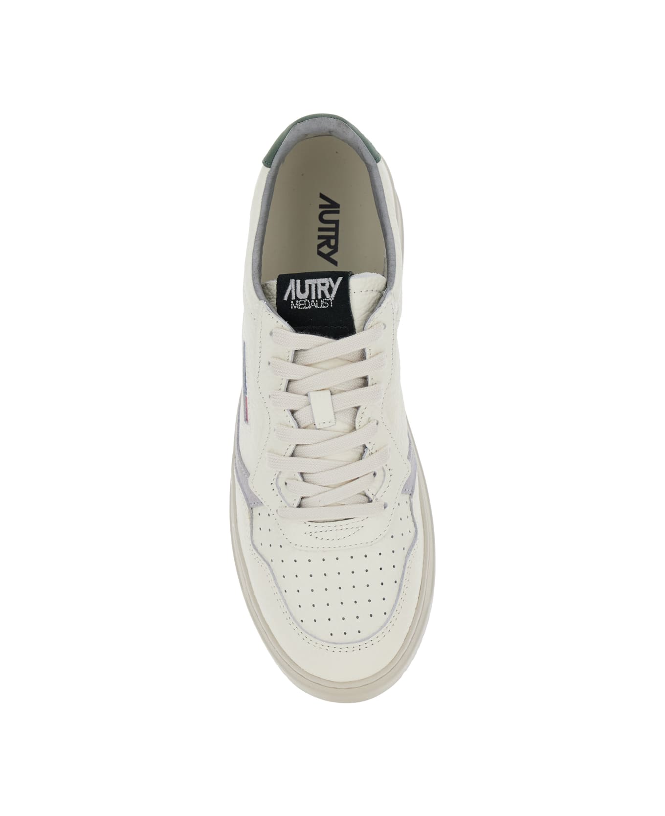 Autry 'medalist' White Low Top Sneakers With Logo Patch On Tongue And Side And Logo Lettering On The Heel In Leather Man - White