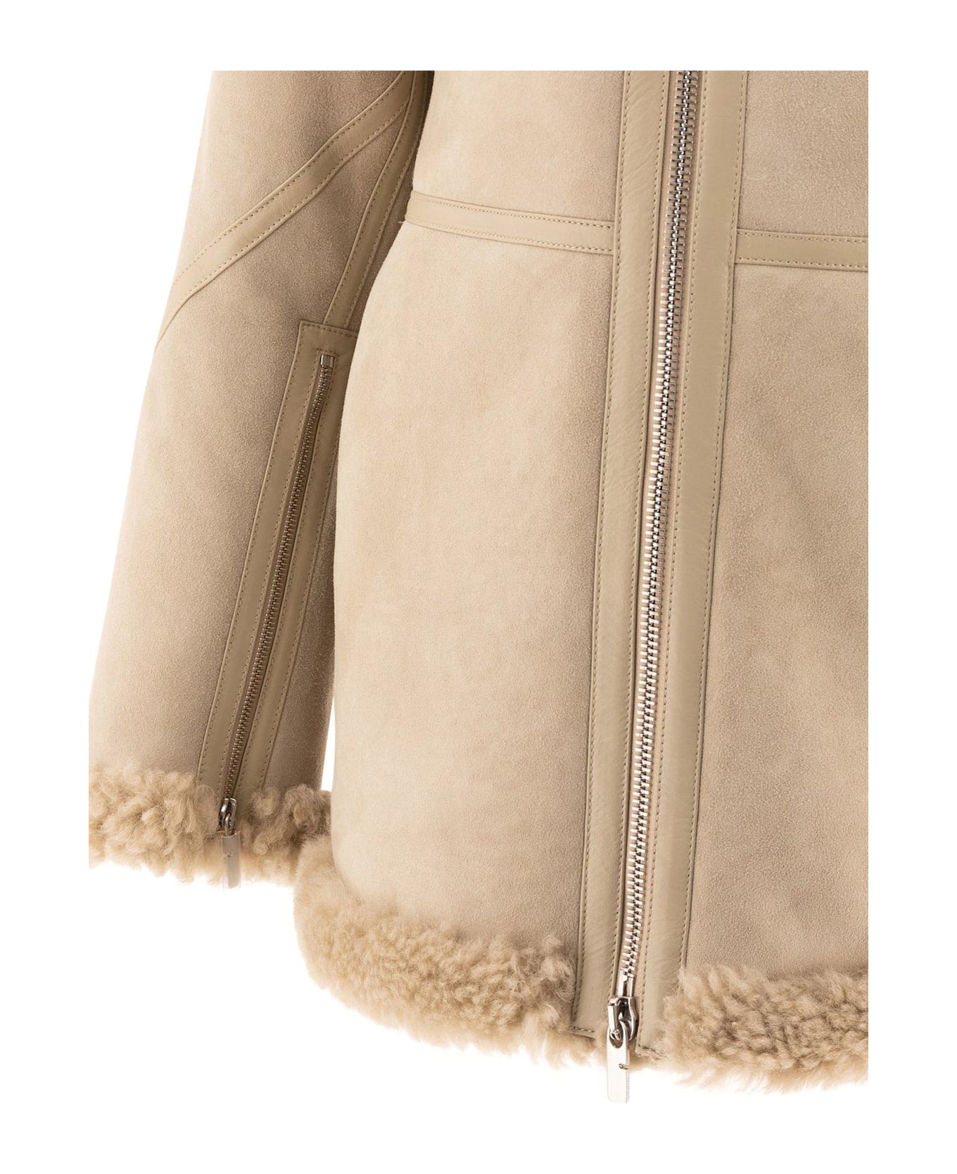 Burberry Shearling Zip-up Jacket - Field