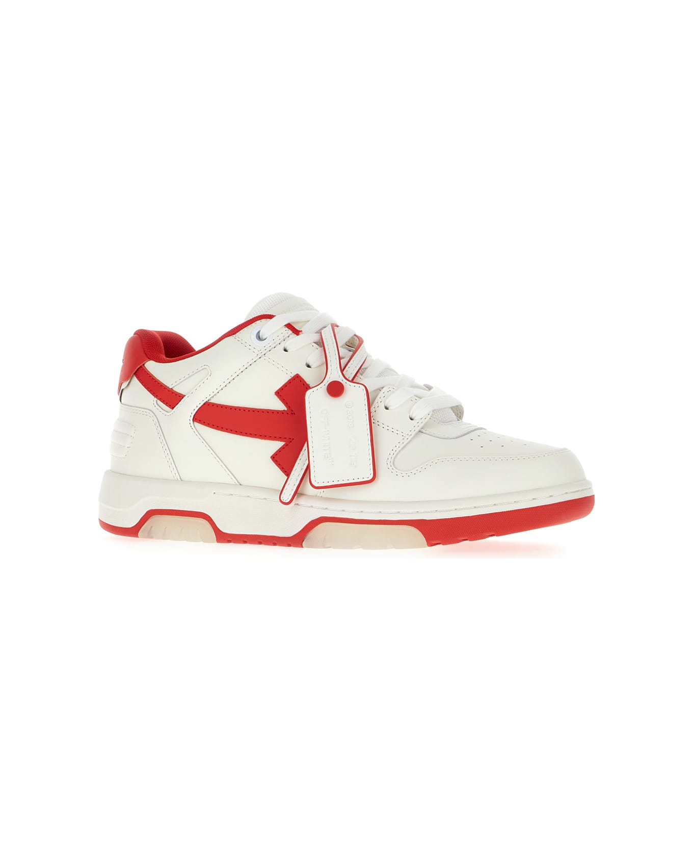 Off-White Two-tone Leather And Polyester Out Off Office Sneakers - WHITE RED