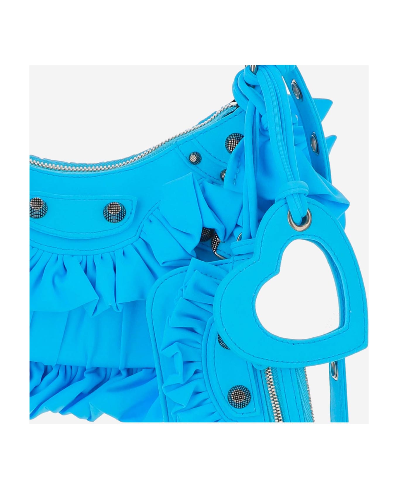 Balenciaga Le Cagole Ruffle Shoulder Bag - Clear Blue