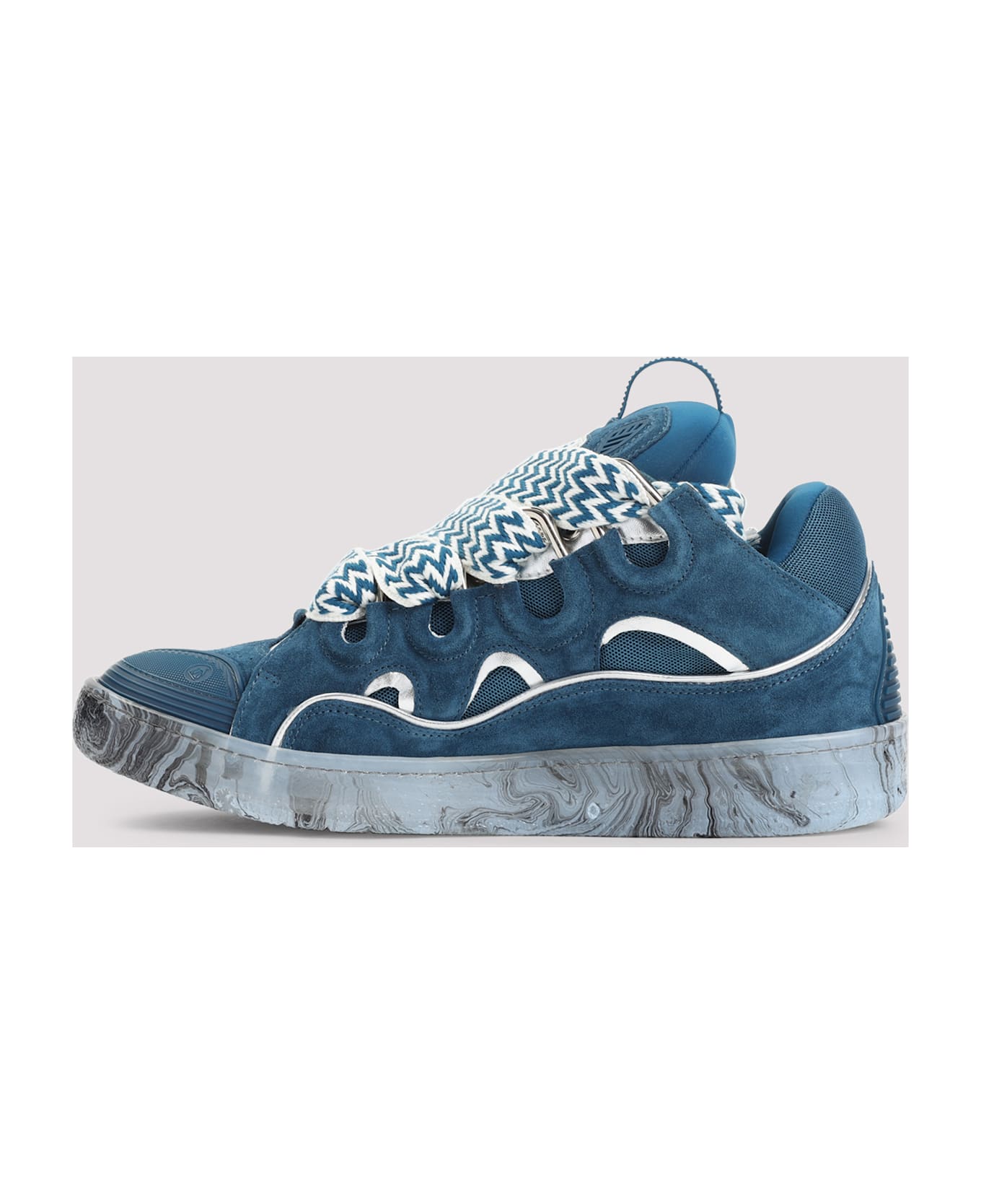 Lanvin Curb Sneakers - Blue Silver