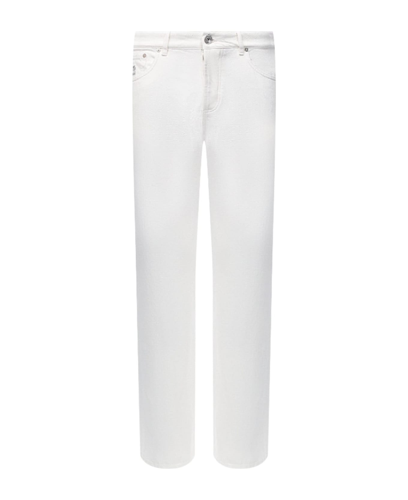 Brunello Cucinelli Skinny Denim Jeans - White デニム