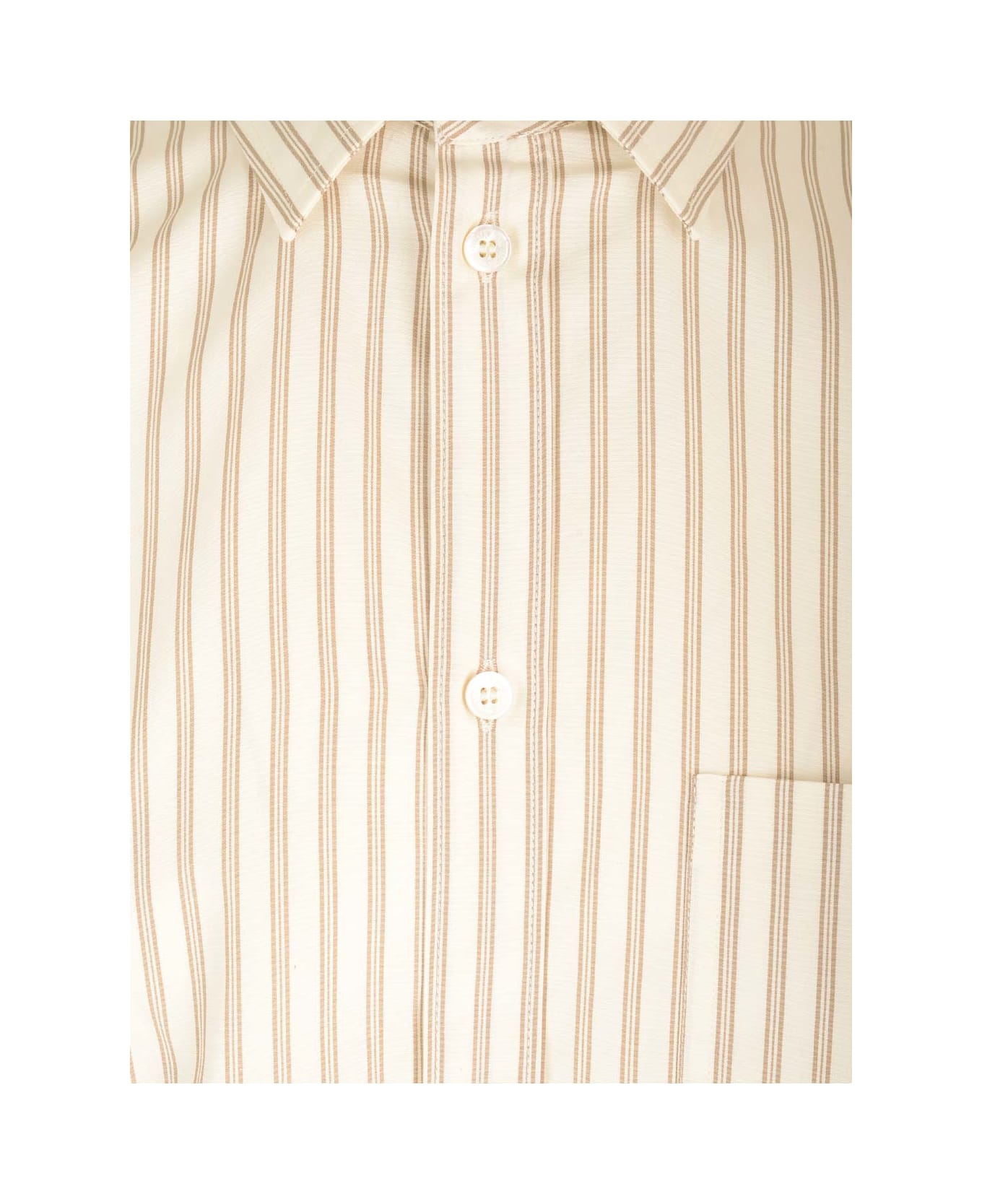 Golden Goose White/beige Striped Shirt - White シャツ