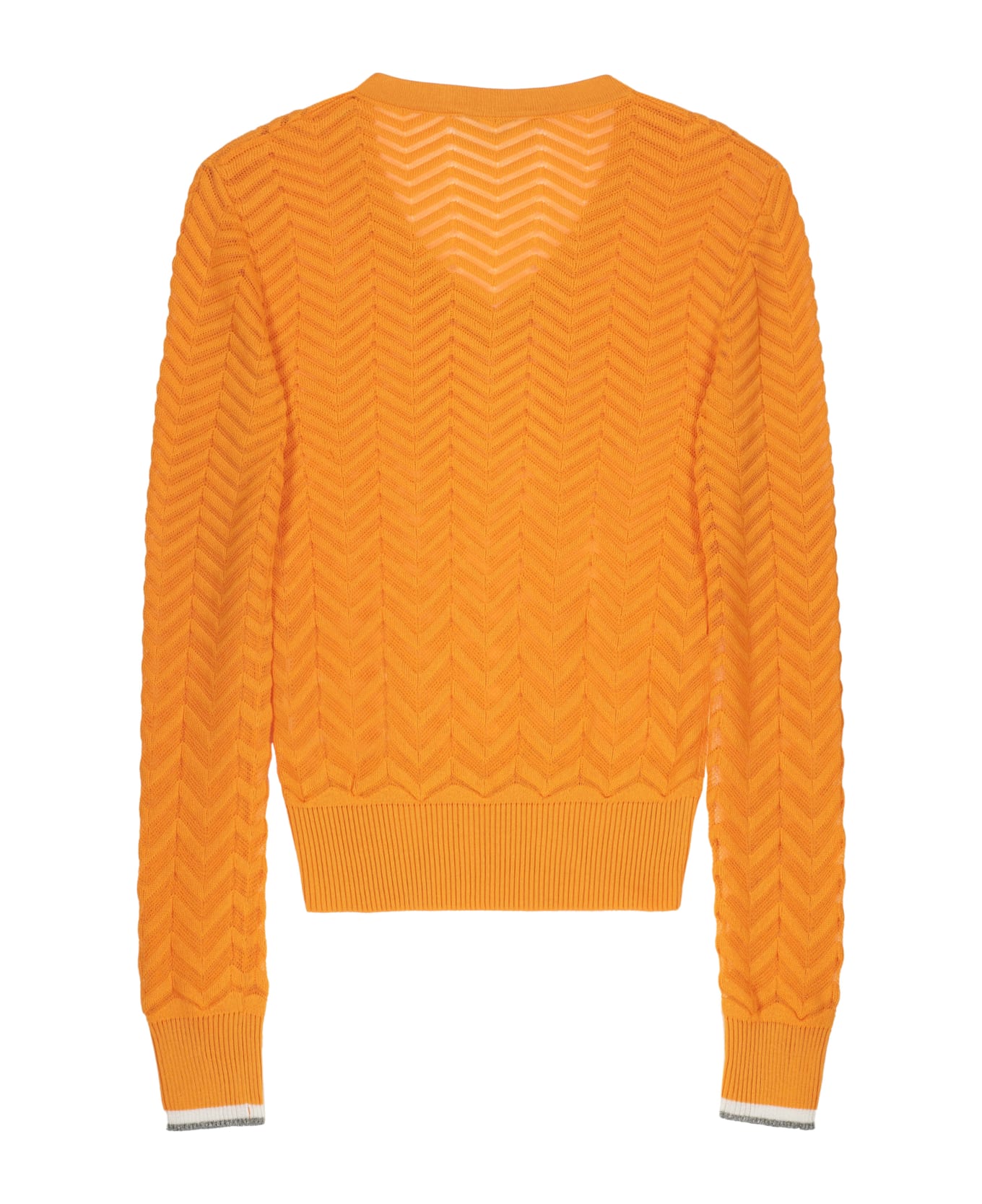 Missoni Cotton V-neck Sweater - Orange ニットウェア