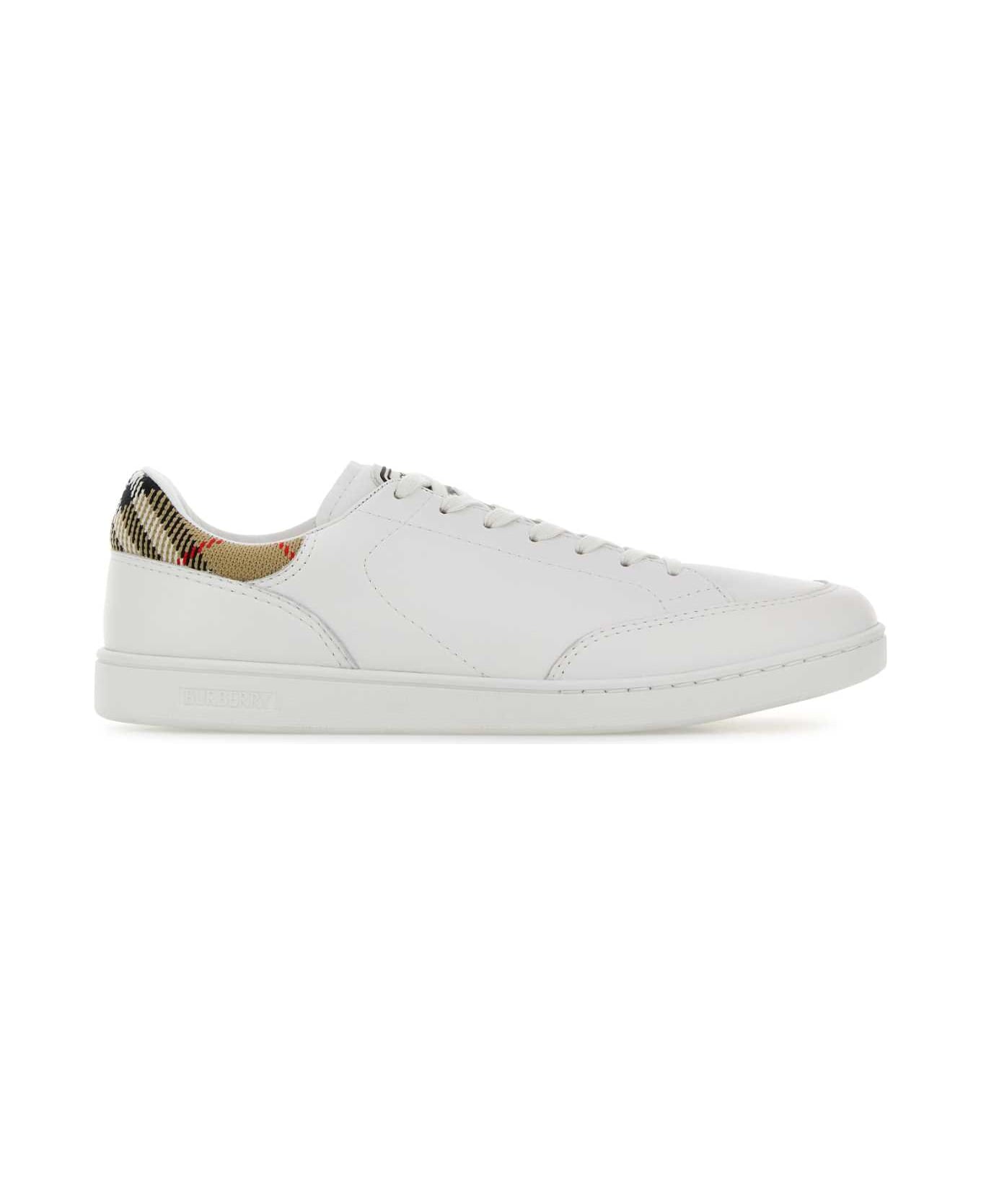 Burberry White Leather Set Sneakers - PWHITESANDIPCHK