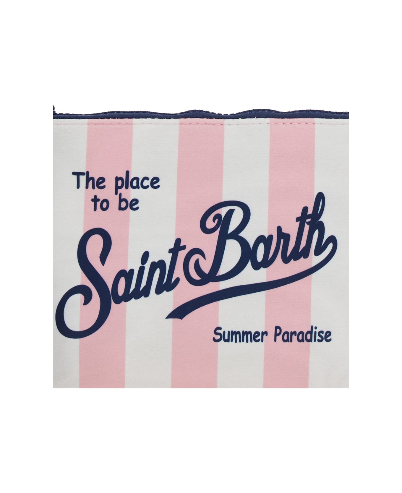MC2 Saint Barth 
aline
 Multicolor Clutch With Logo Lettering On The Front And All-over Striped Motif In Tech Fabric Girl - Multicolor