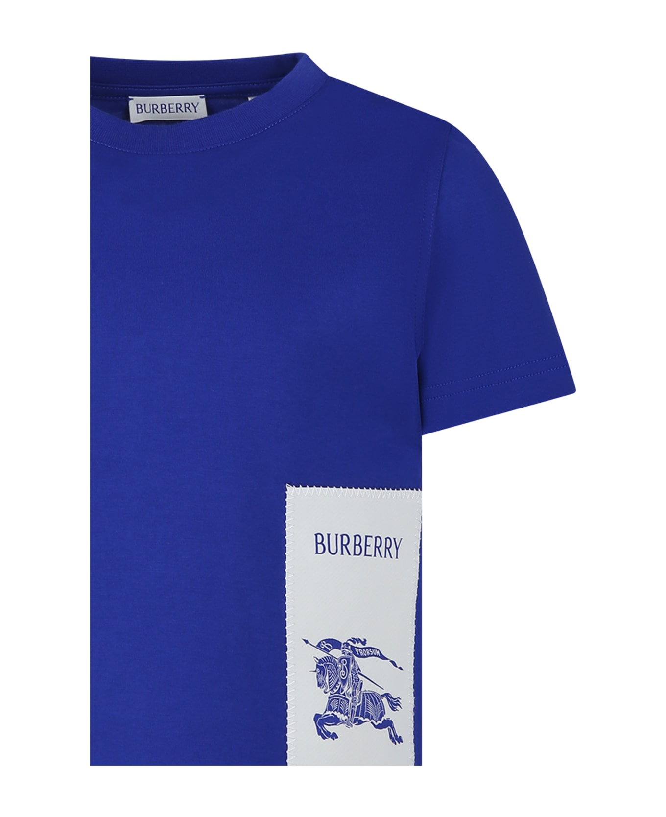 Burberry Blue T-shirt For Boy With Logo - Blue
