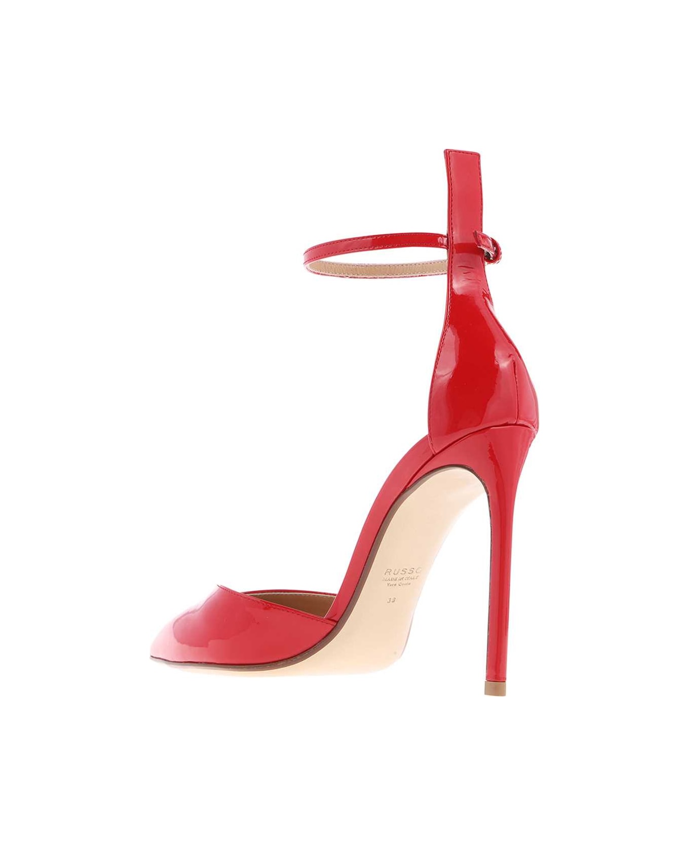 Francesco Russo Patent Leather Pointy-toe Pumps - red