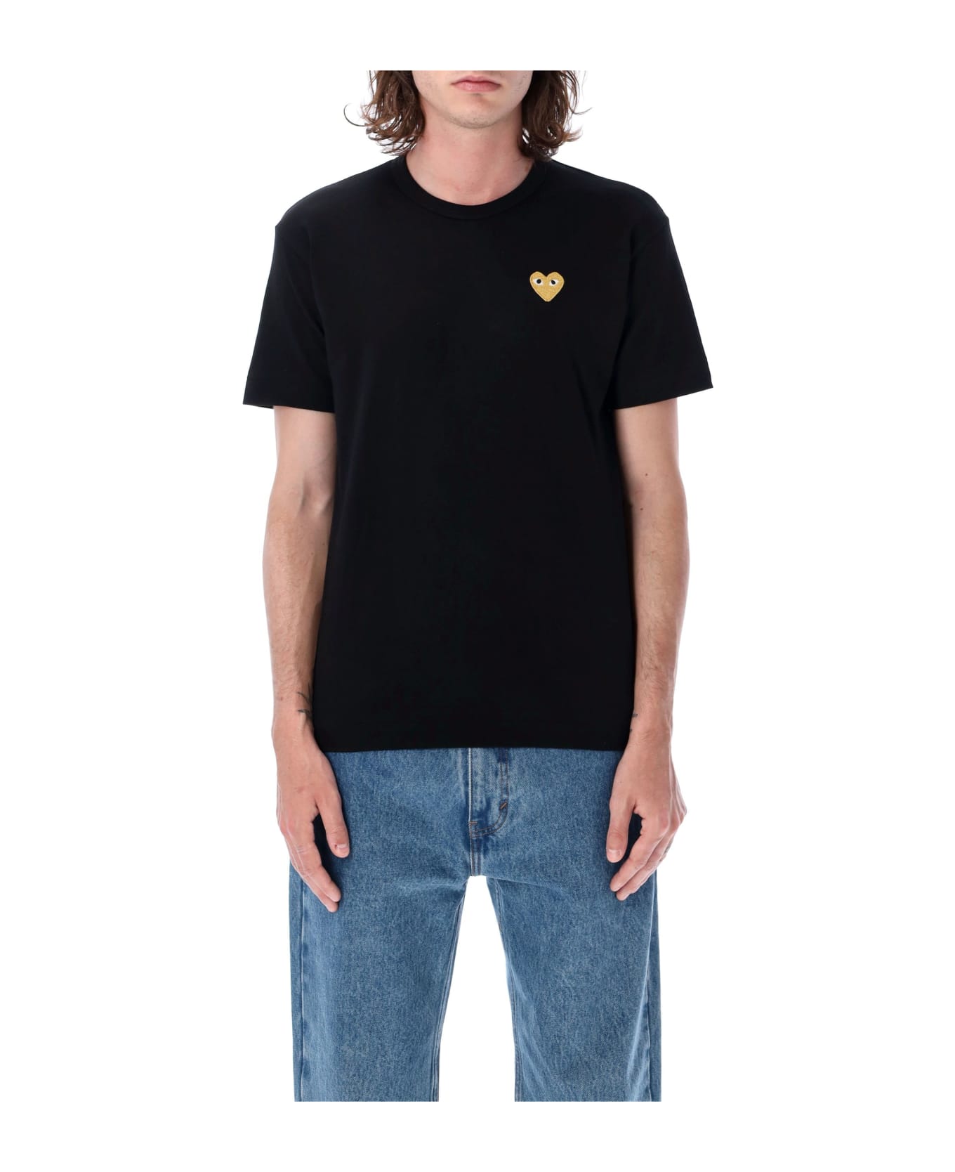 Comme des Garçons Play Golden Heart Patch T-shirt - Black