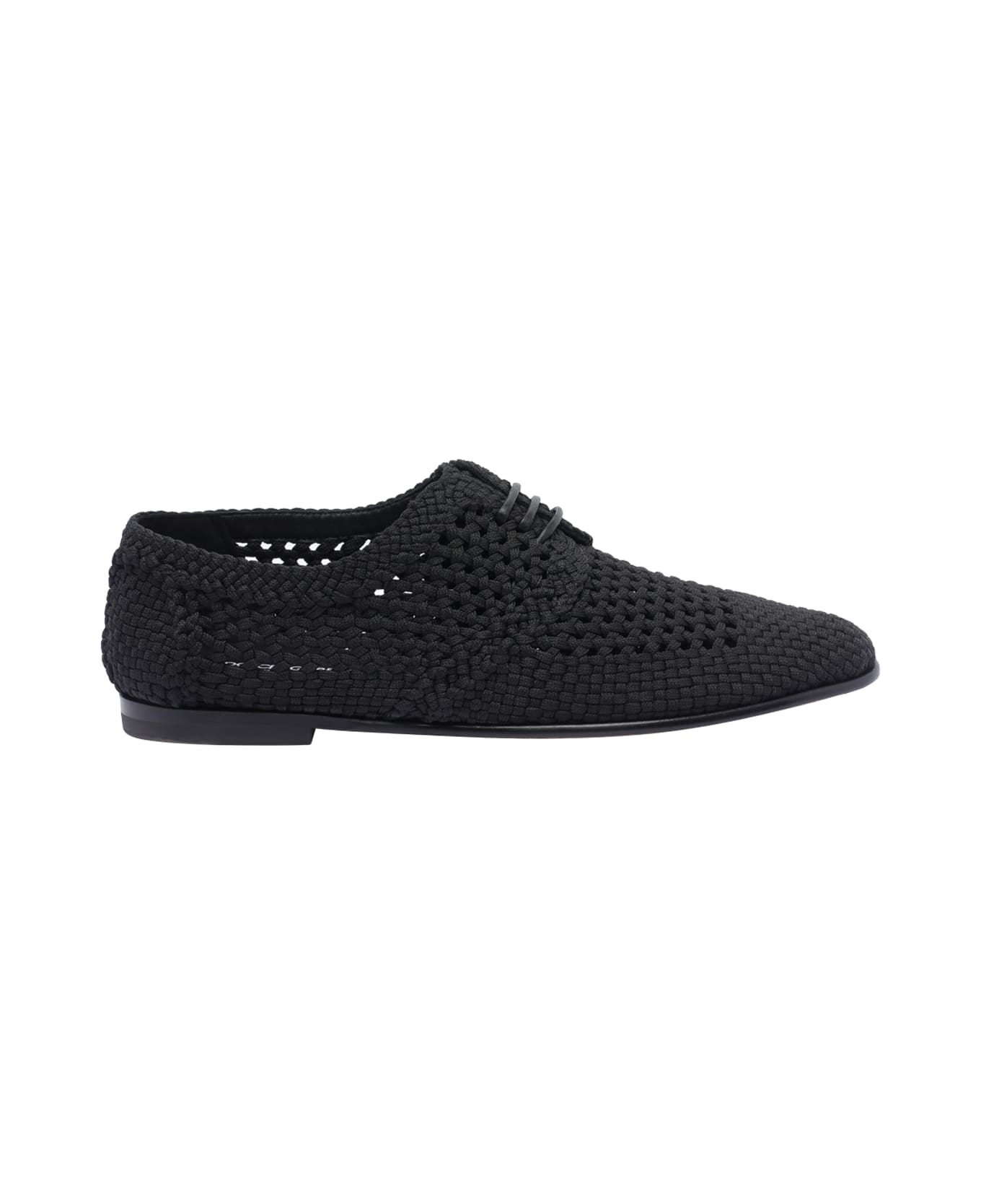 Dolce & Gabbana Woven Fabric Derby Shoes - Black