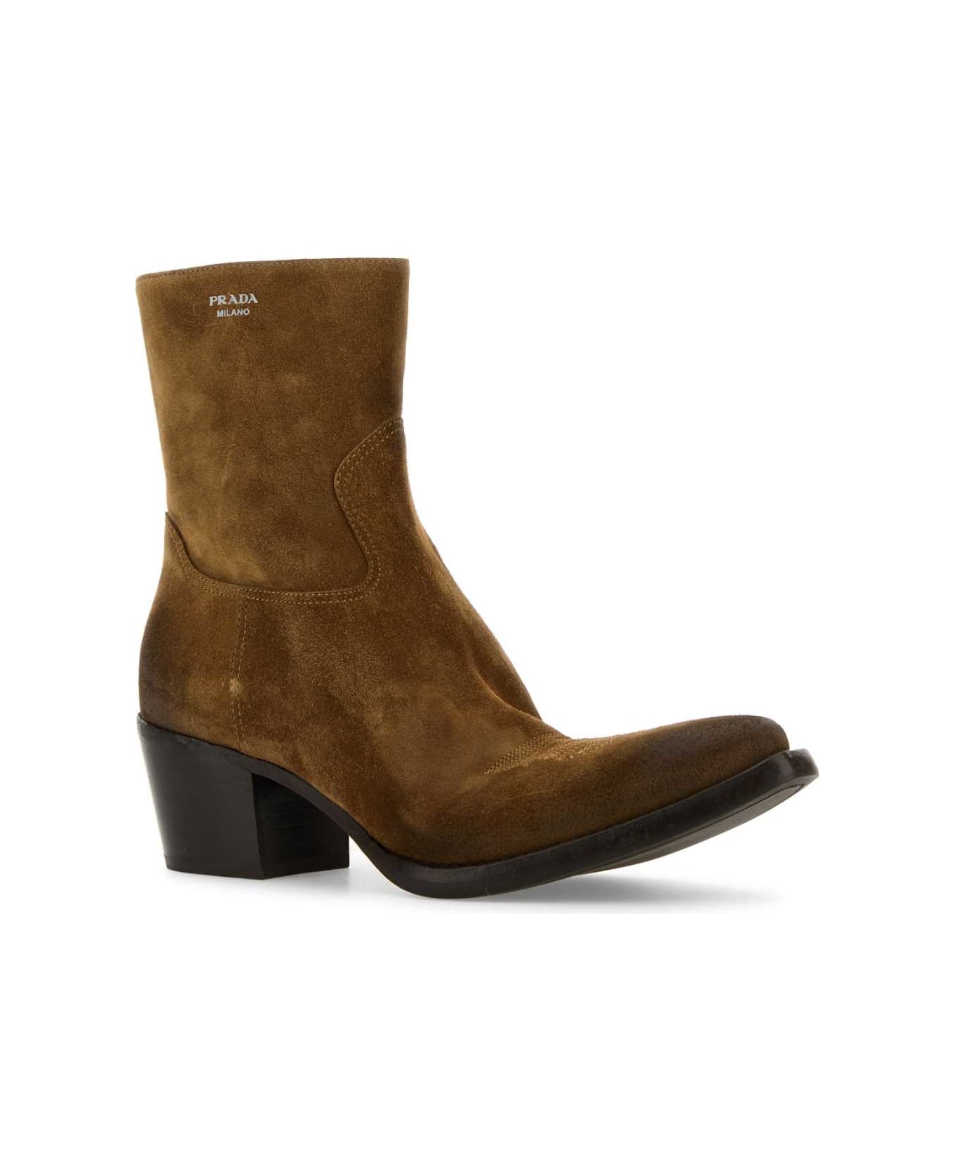 Prada Camel Suede Boots - TABACCO