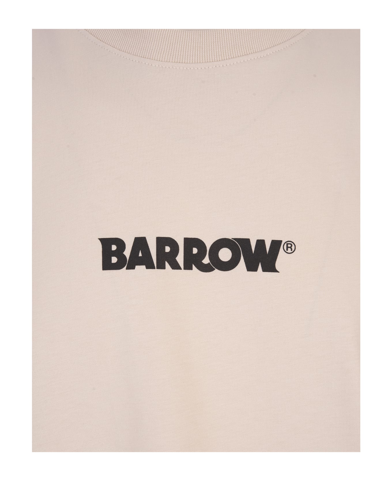 Barrow Dove T-shirt With Front And Back Logo Print - Beige