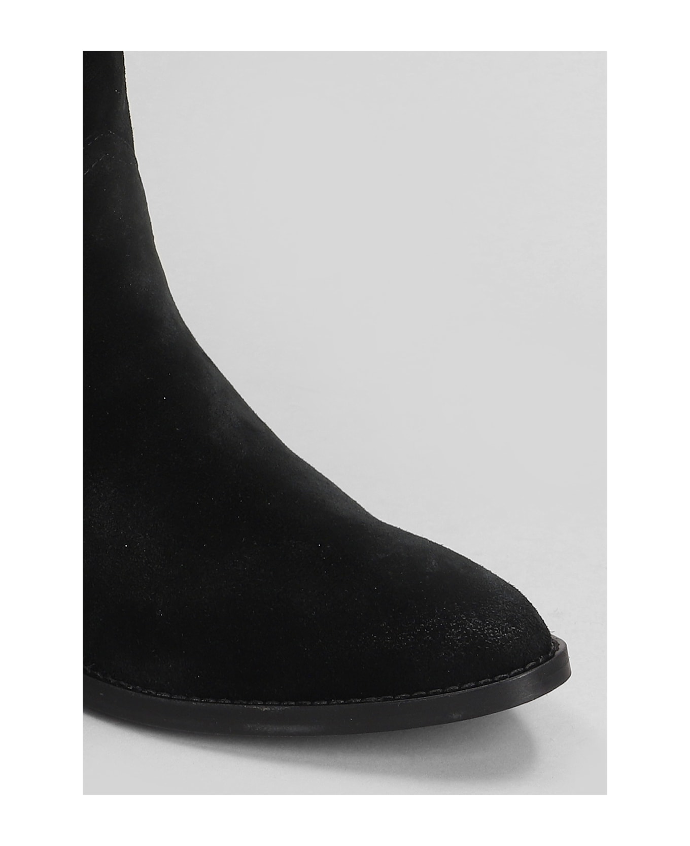 Julie Dee Texan Ankle Boots In Black Suede - black