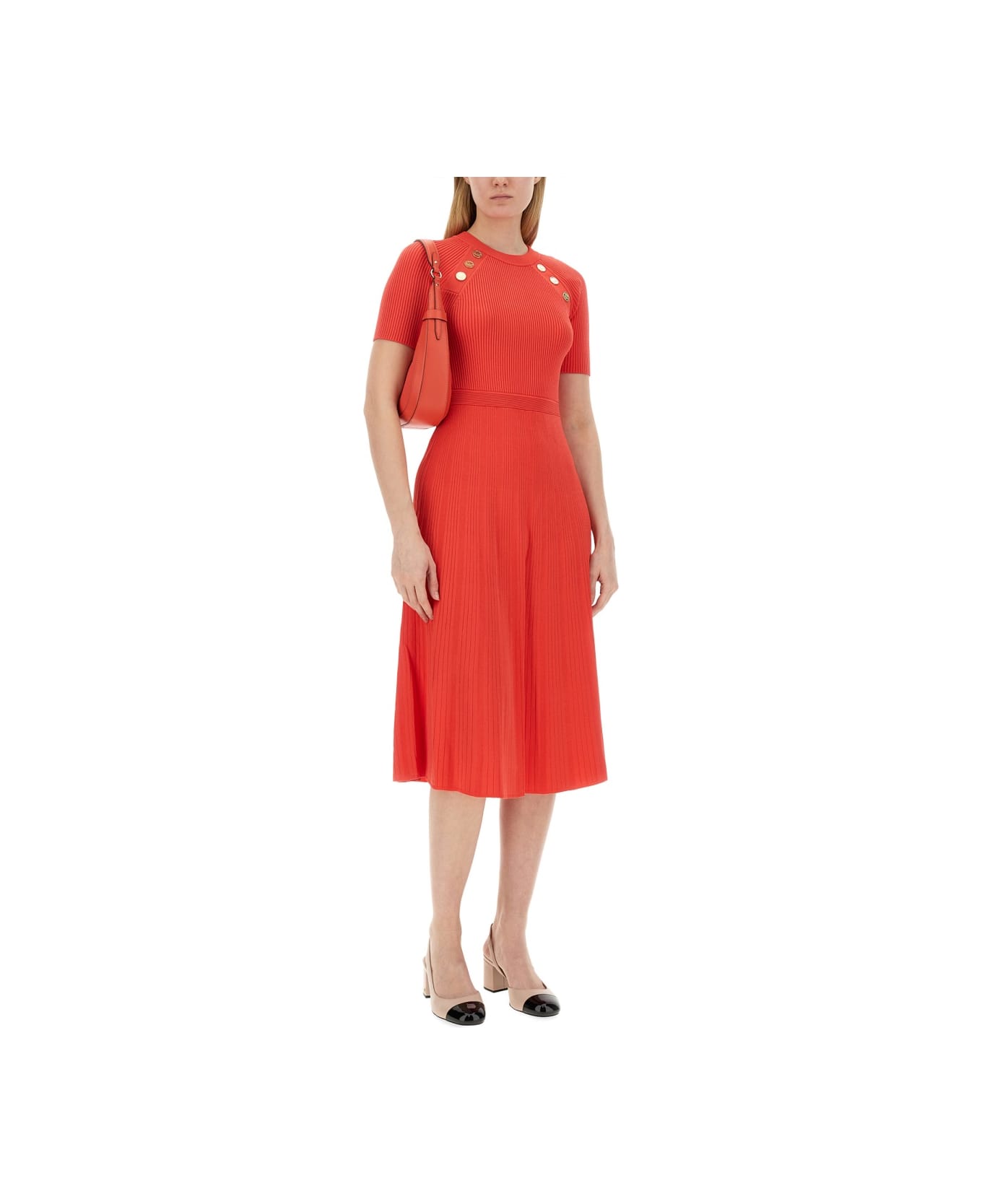 Michael Kors Knit Longuette Dress - RED